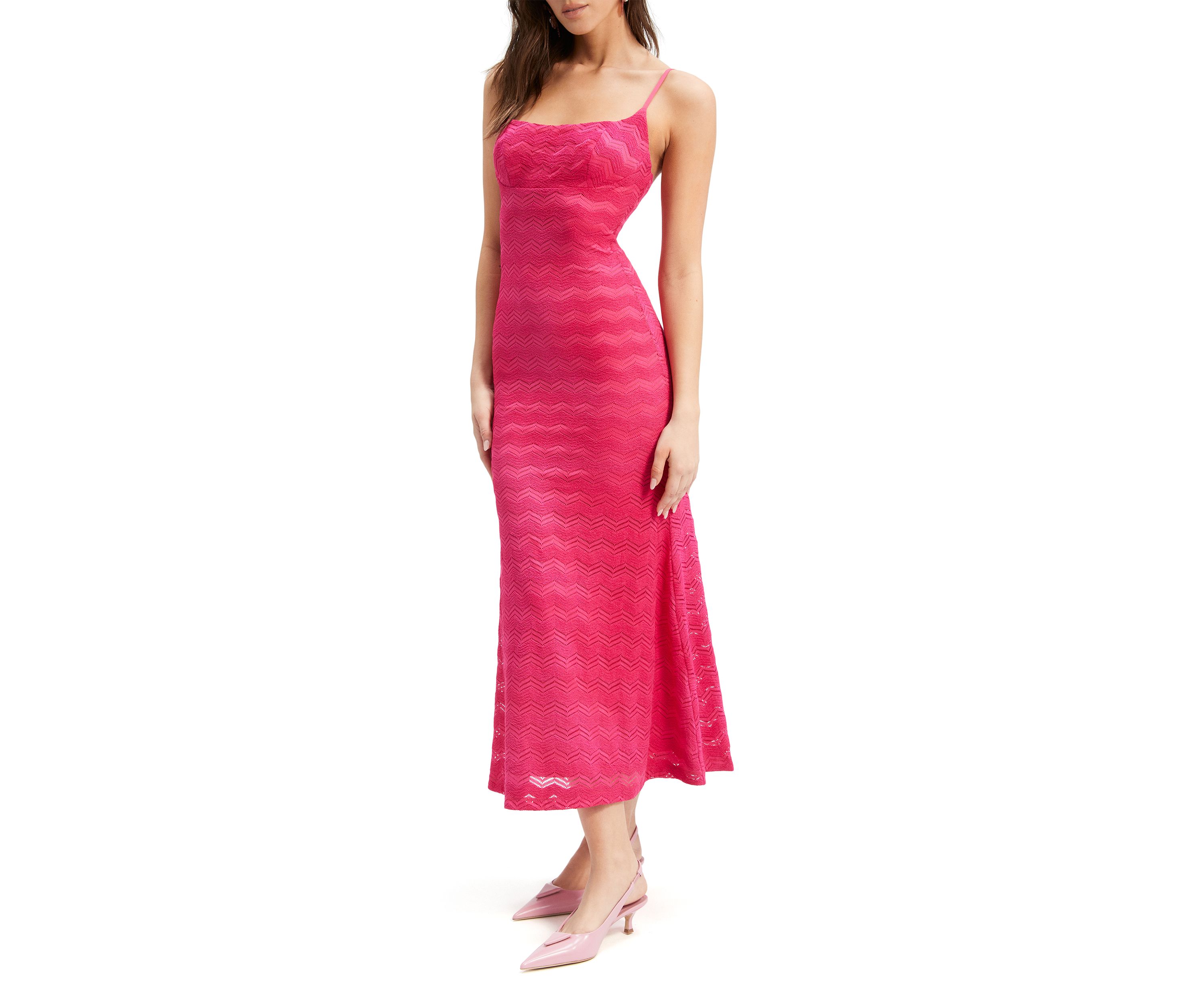 Womens Adoni Zig Zag Midi Dress