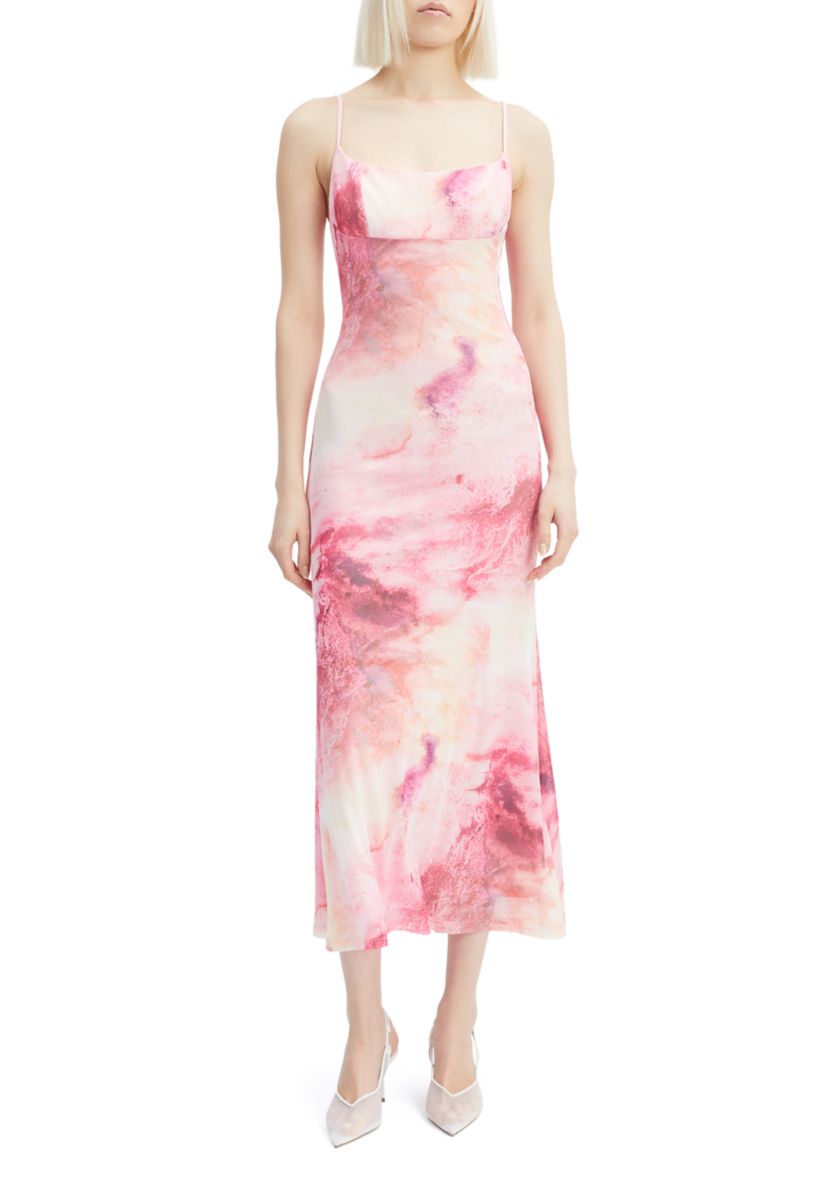 Womens Adoni Printed Mesh Midi Dress
