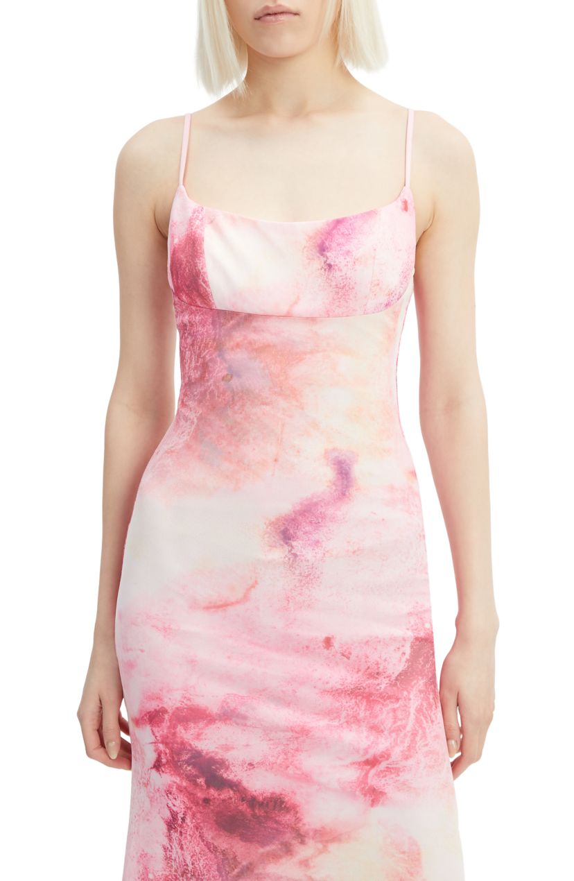 Womens Adoni Printed Mesh Midi Dress