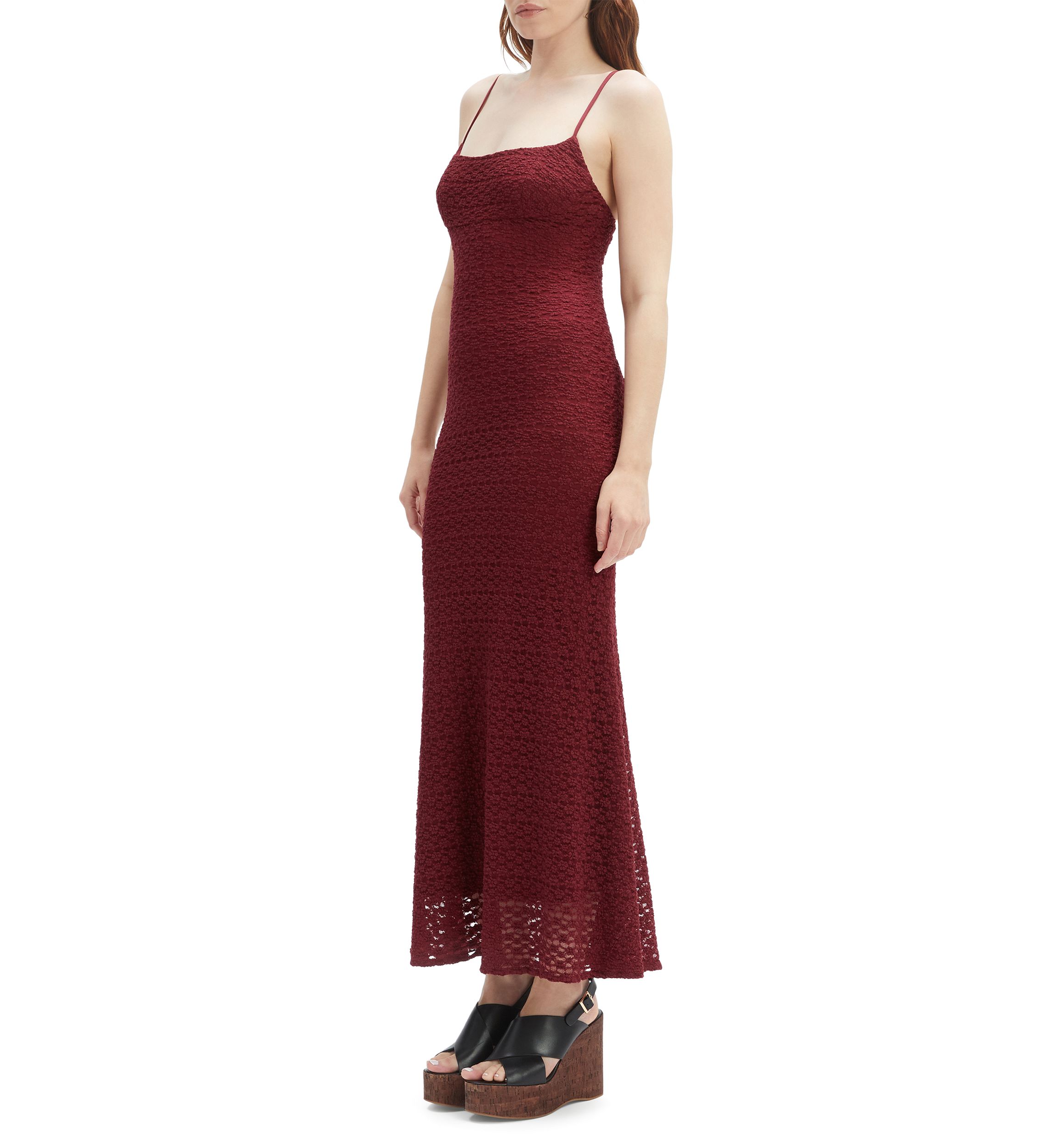 Womens Louisa Mesh Midi Dress