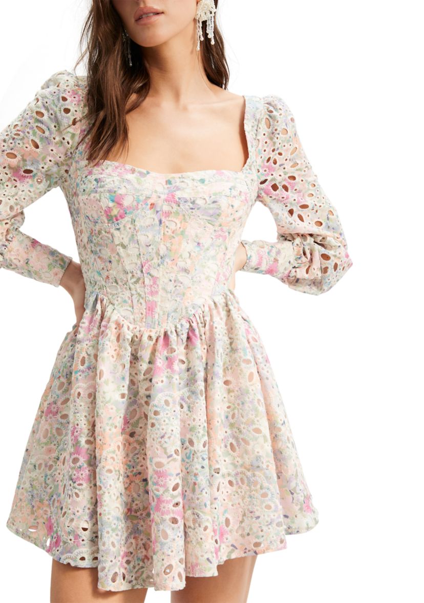 Womens Lila Flounce Broderie Dress
