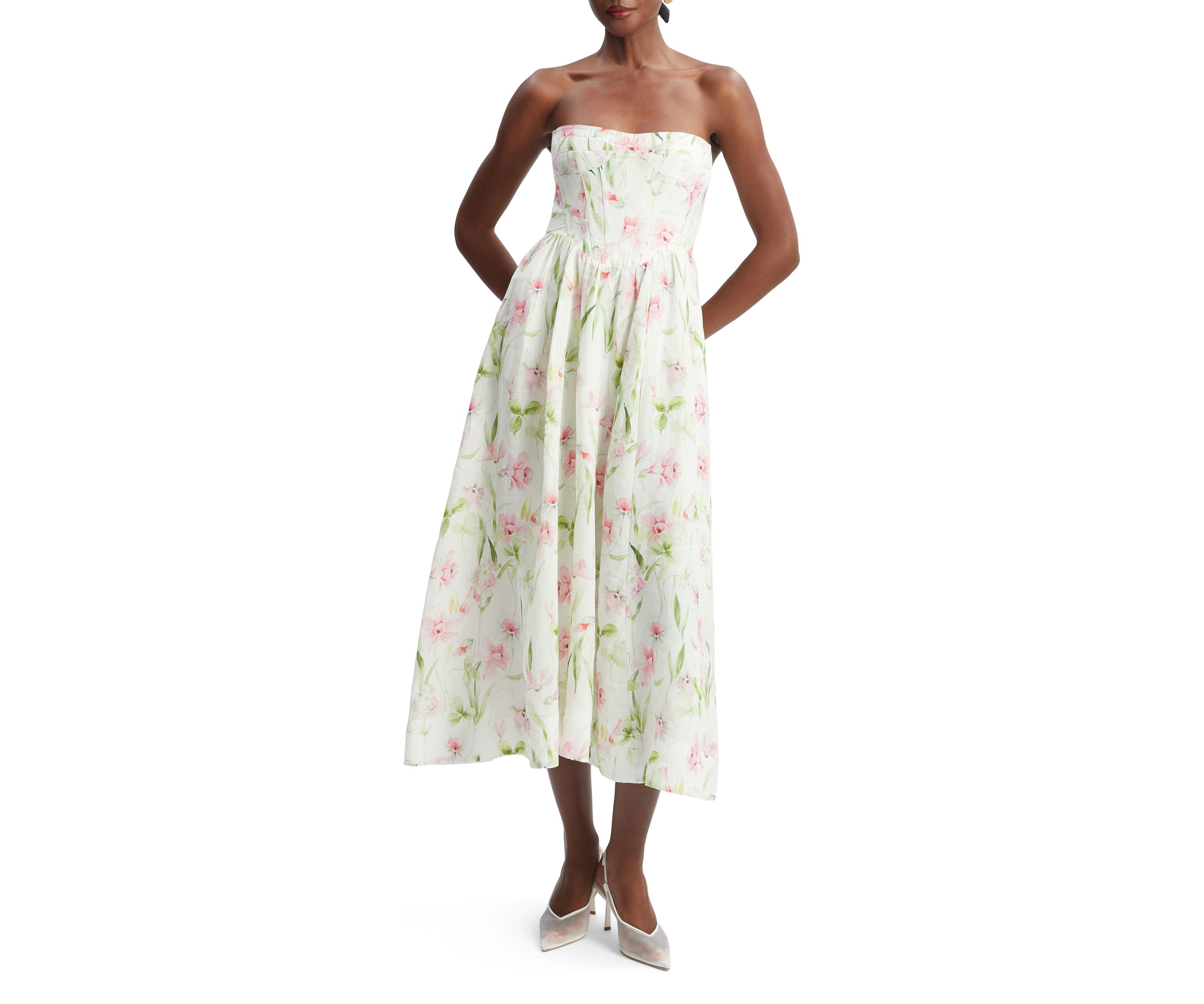 Womens Lola Corset Midi Dress
