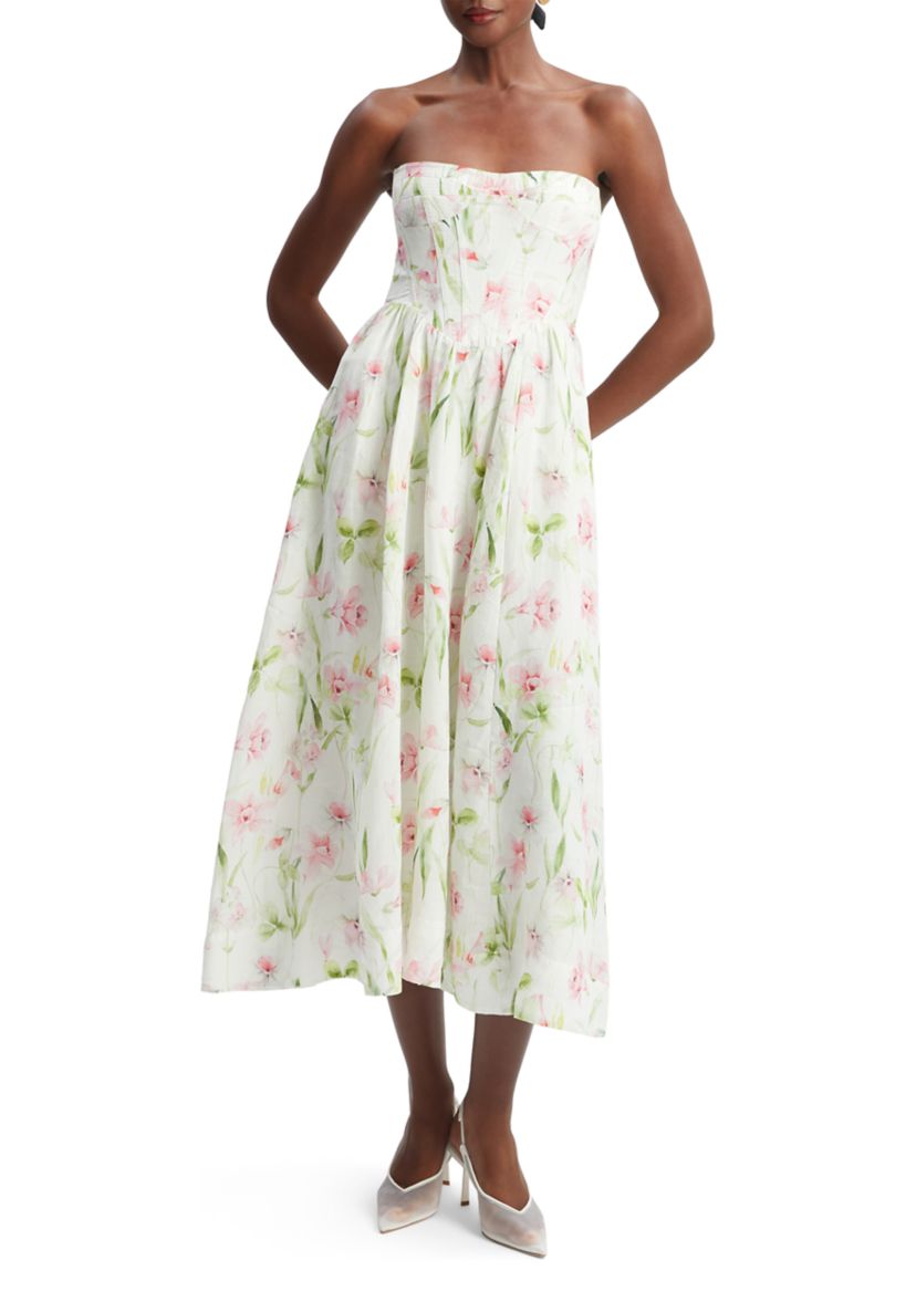 Womens Lola Corset Midi Dress