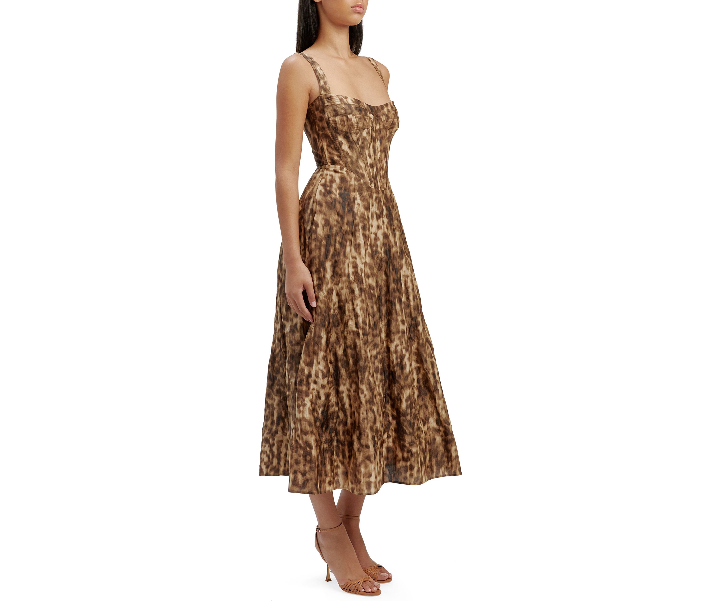 Womens Lilah Corset Midi Dress