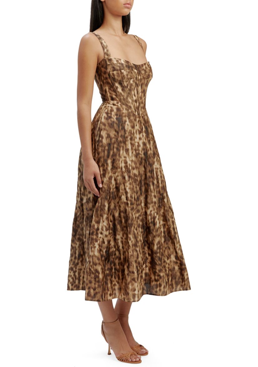 Womens Lilah Corset Midi Dress