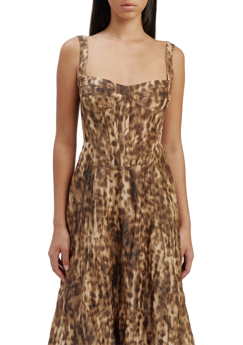 Womens Lilah Corset Midi Dress