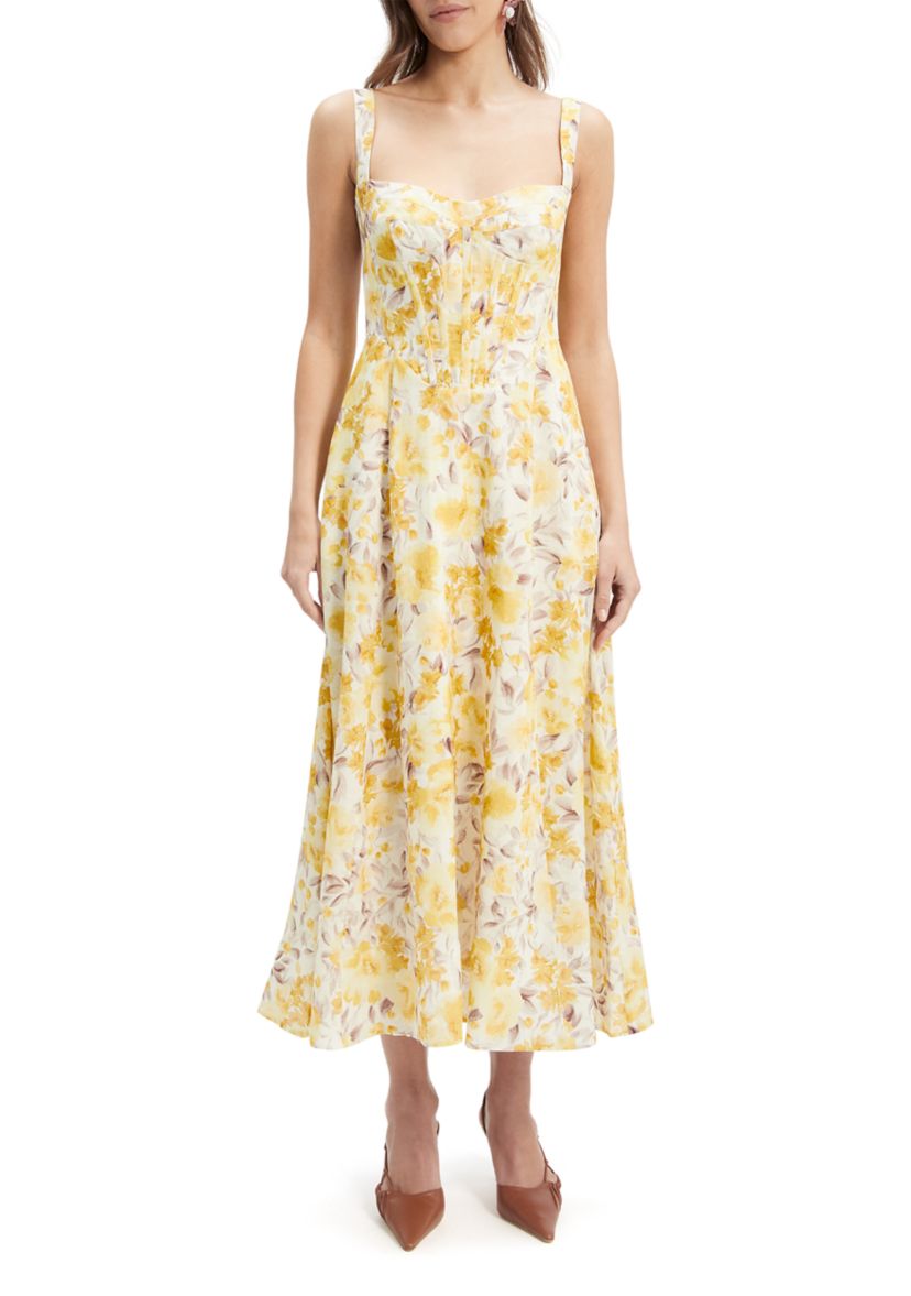 Womens Lilah Corset Midi Dress