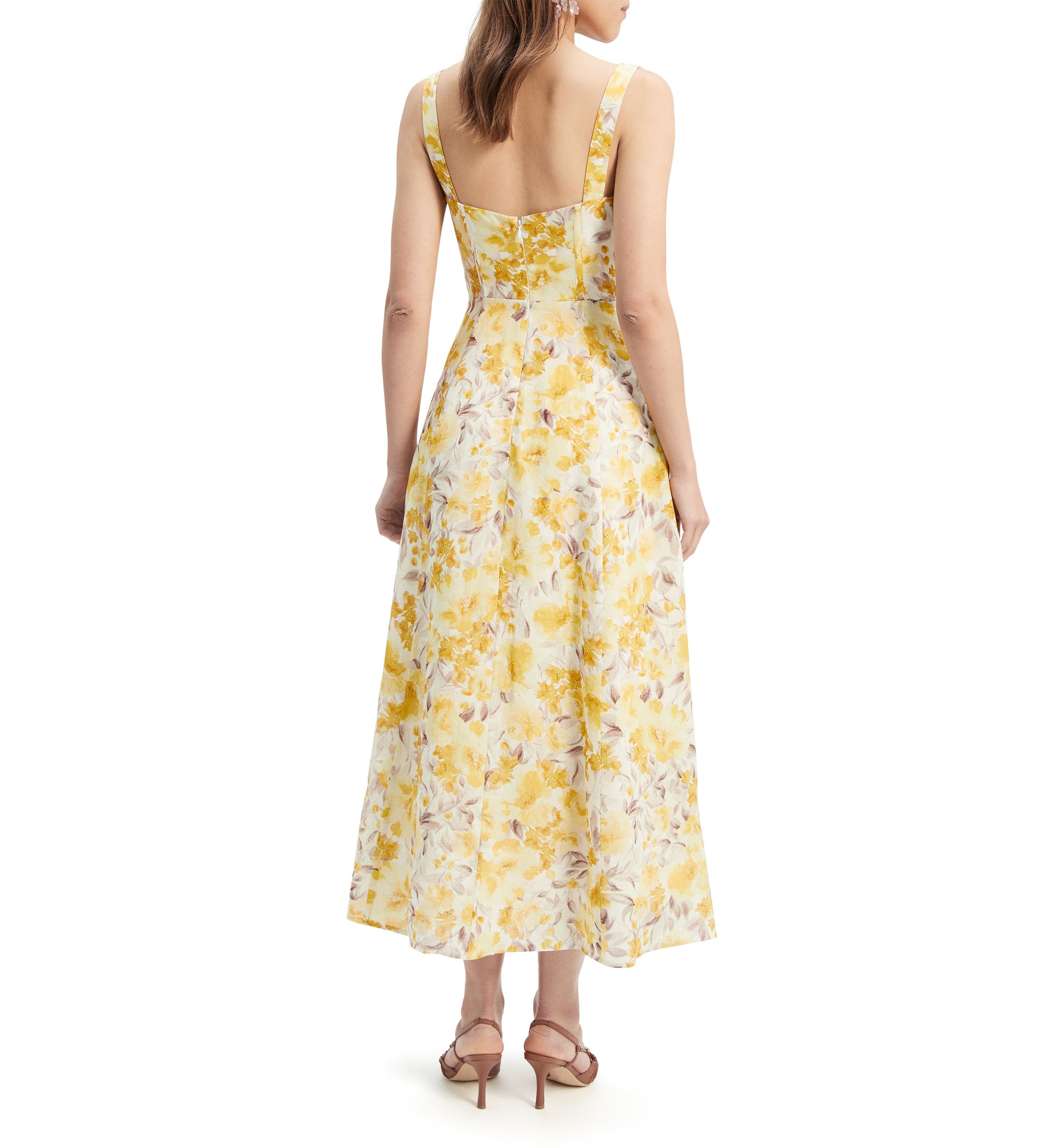 Womens Lilah Corset Midi Dress