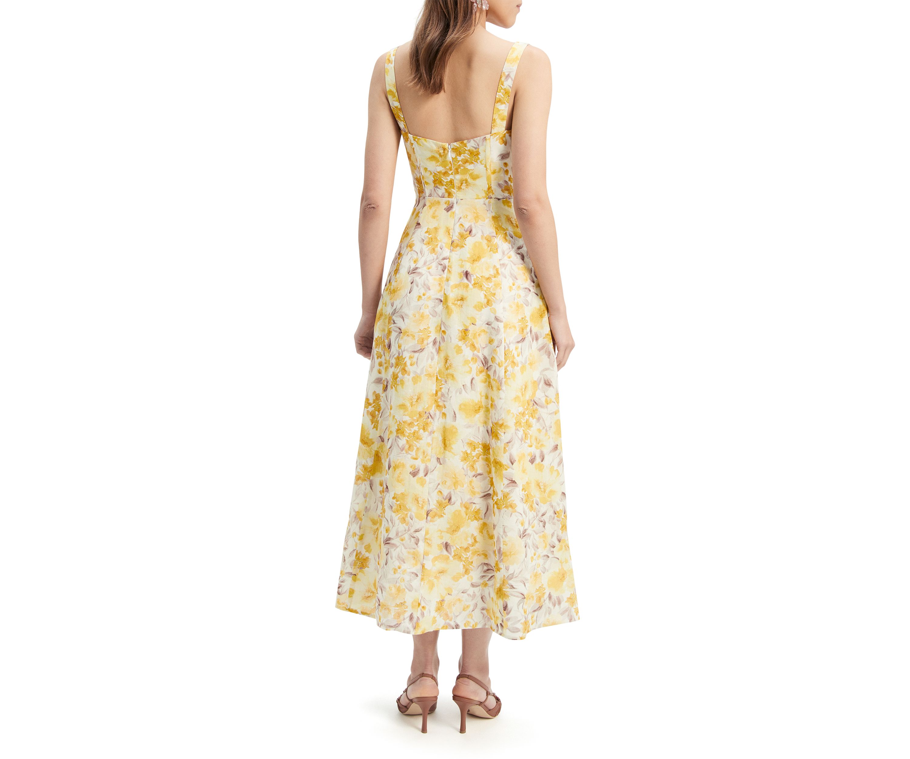 Womens Lilah Corset Midi Dress