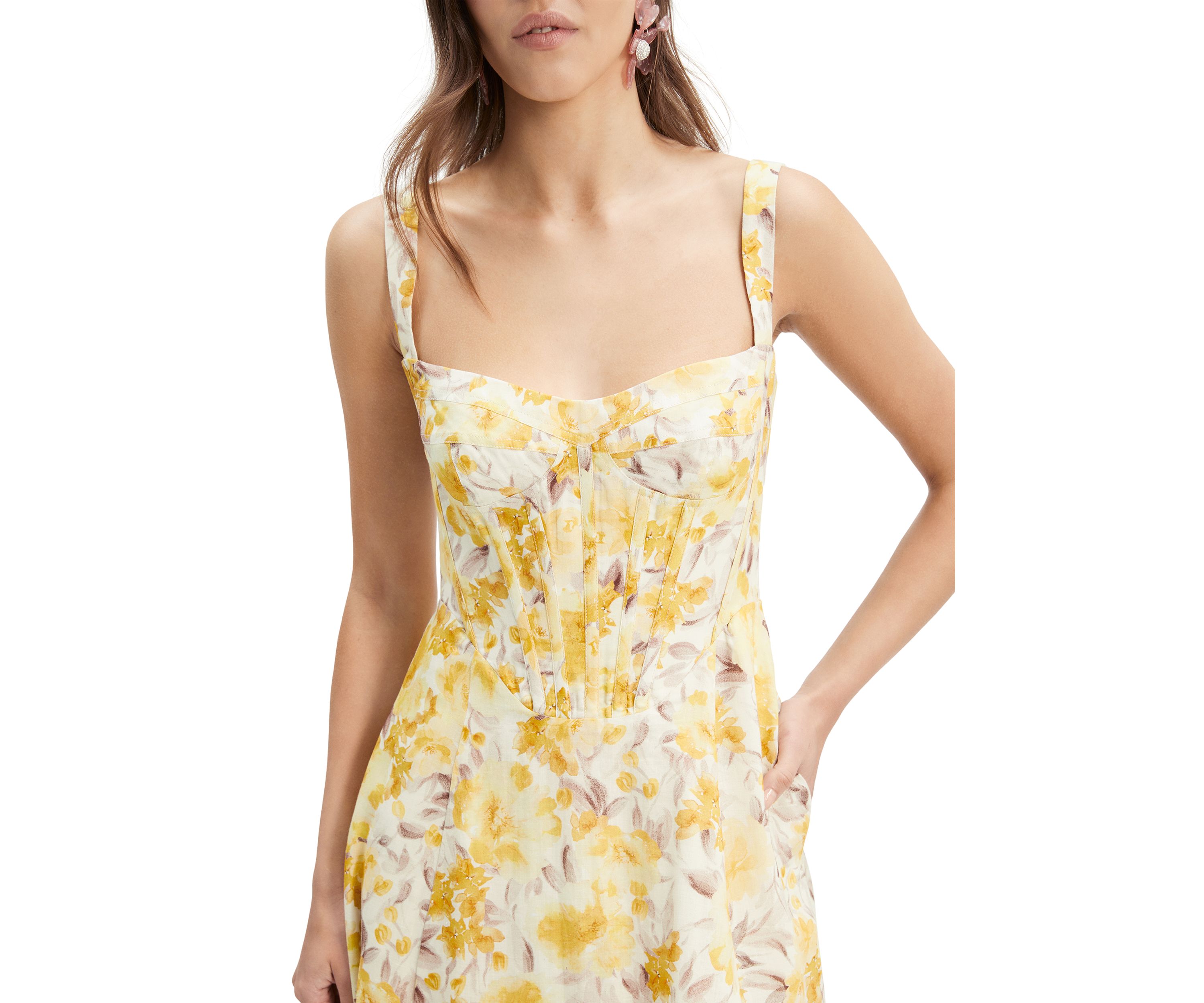 Womens Lilah Corset Midi Dress
