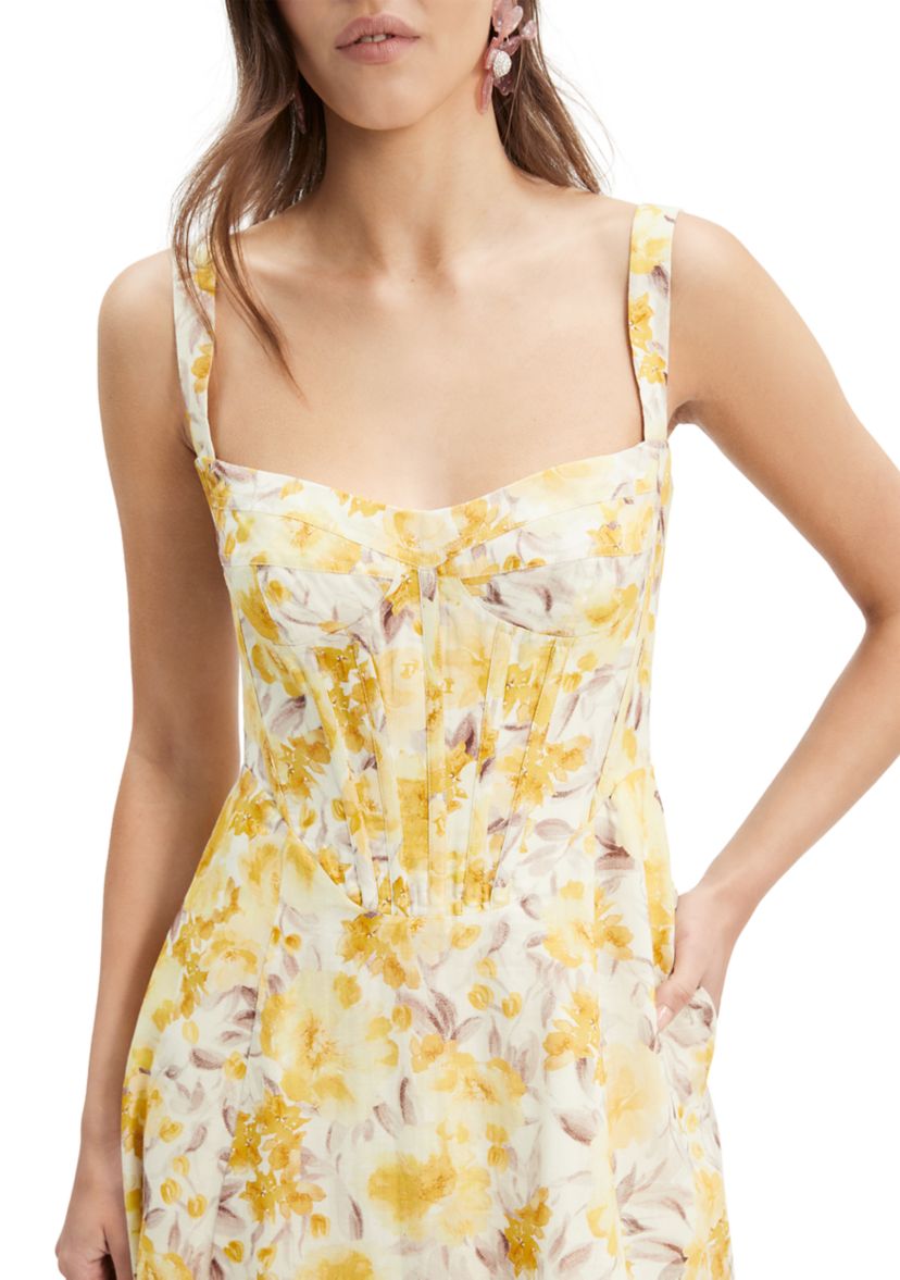 Womens Lilah Corset Midi Dress