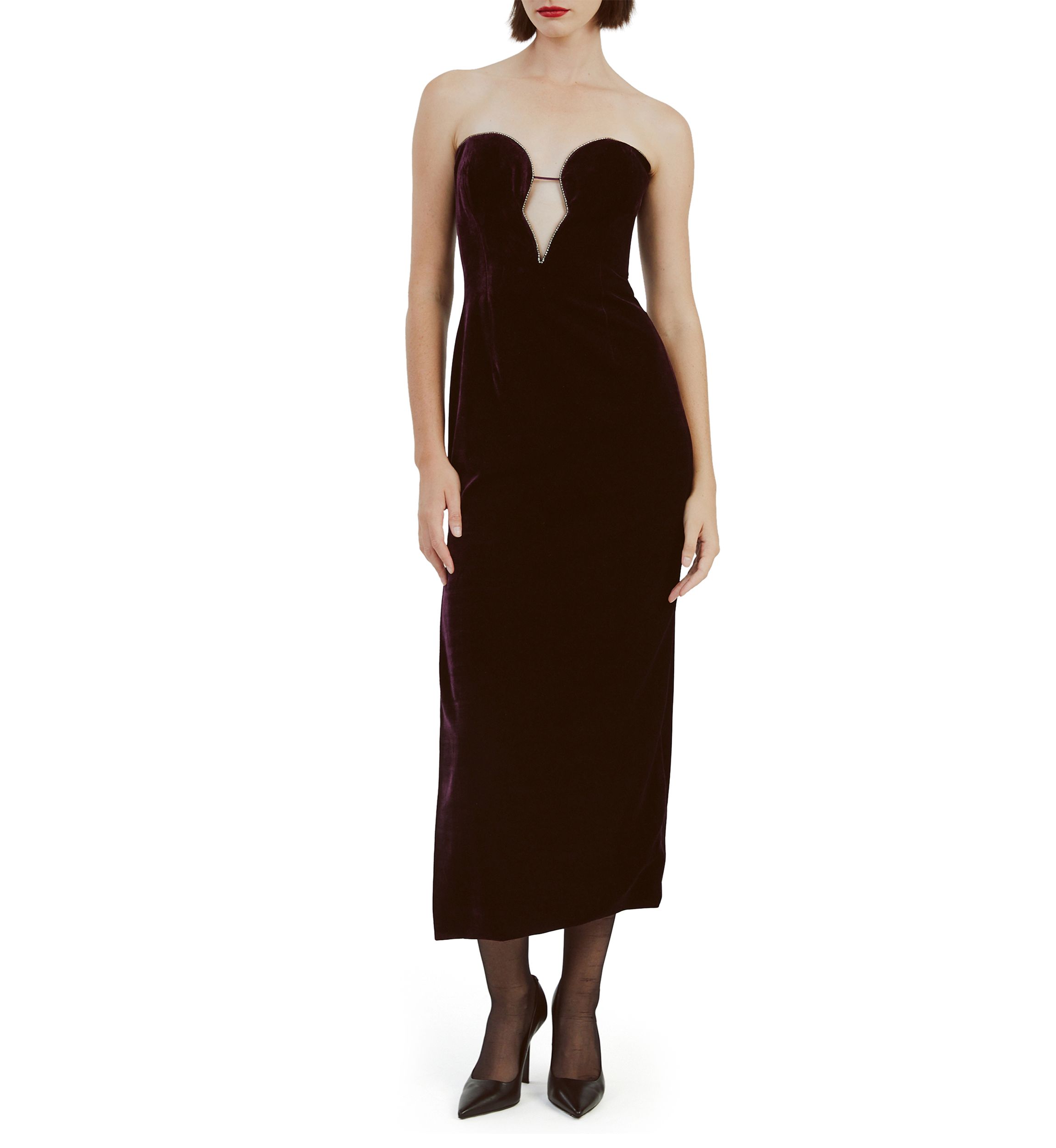 Womens Lilah Sleeveless Sweetheart Neck Solid Midi A-Line Dress