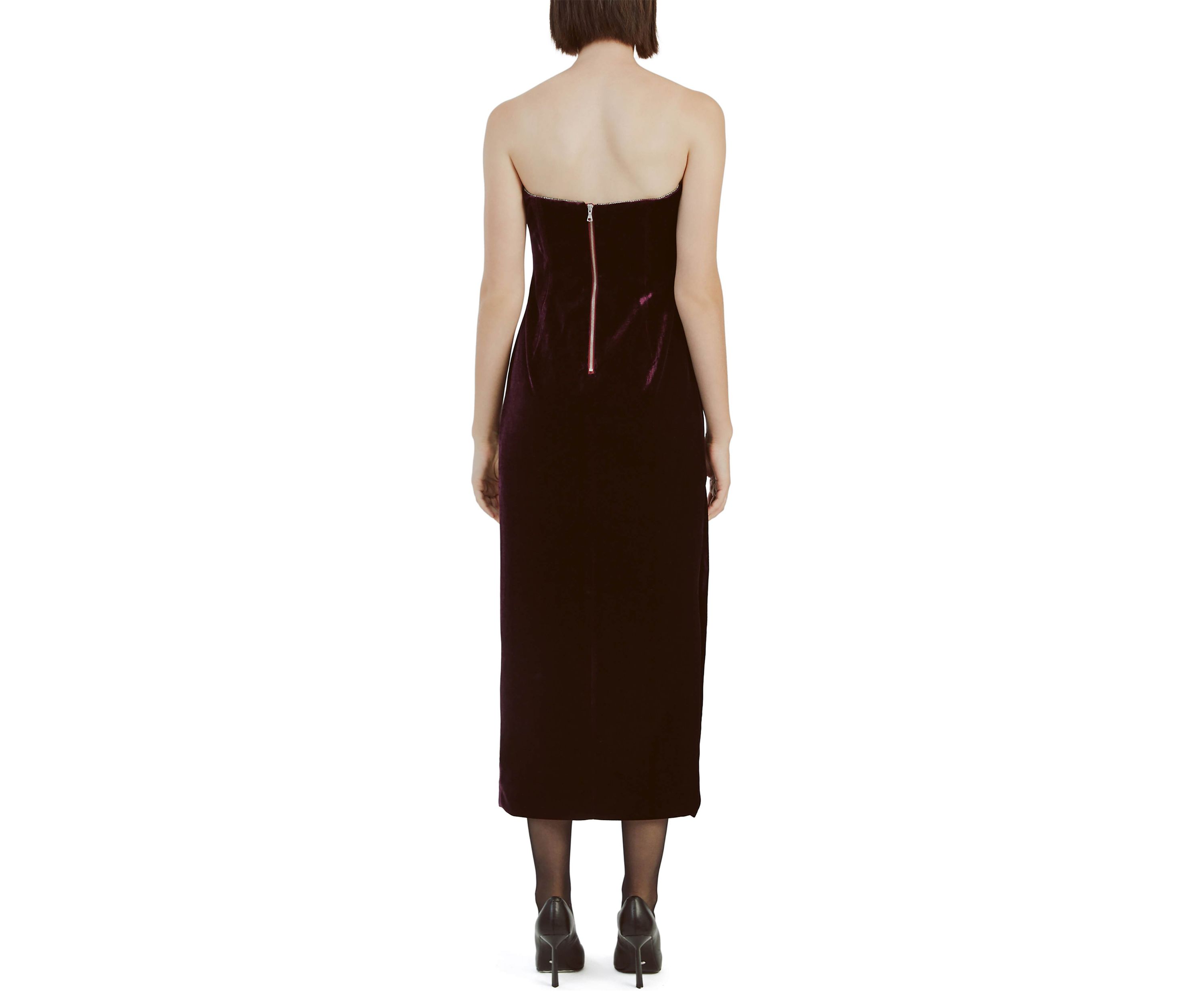 Womens Lilah Sleeveless Sweetheart Neck Solid Midi A-Line Dress