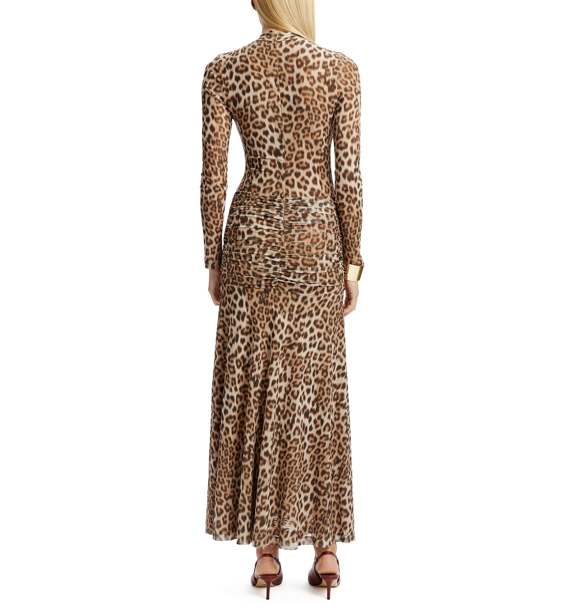 Womens Lea Printed Mesh Midi Dress 