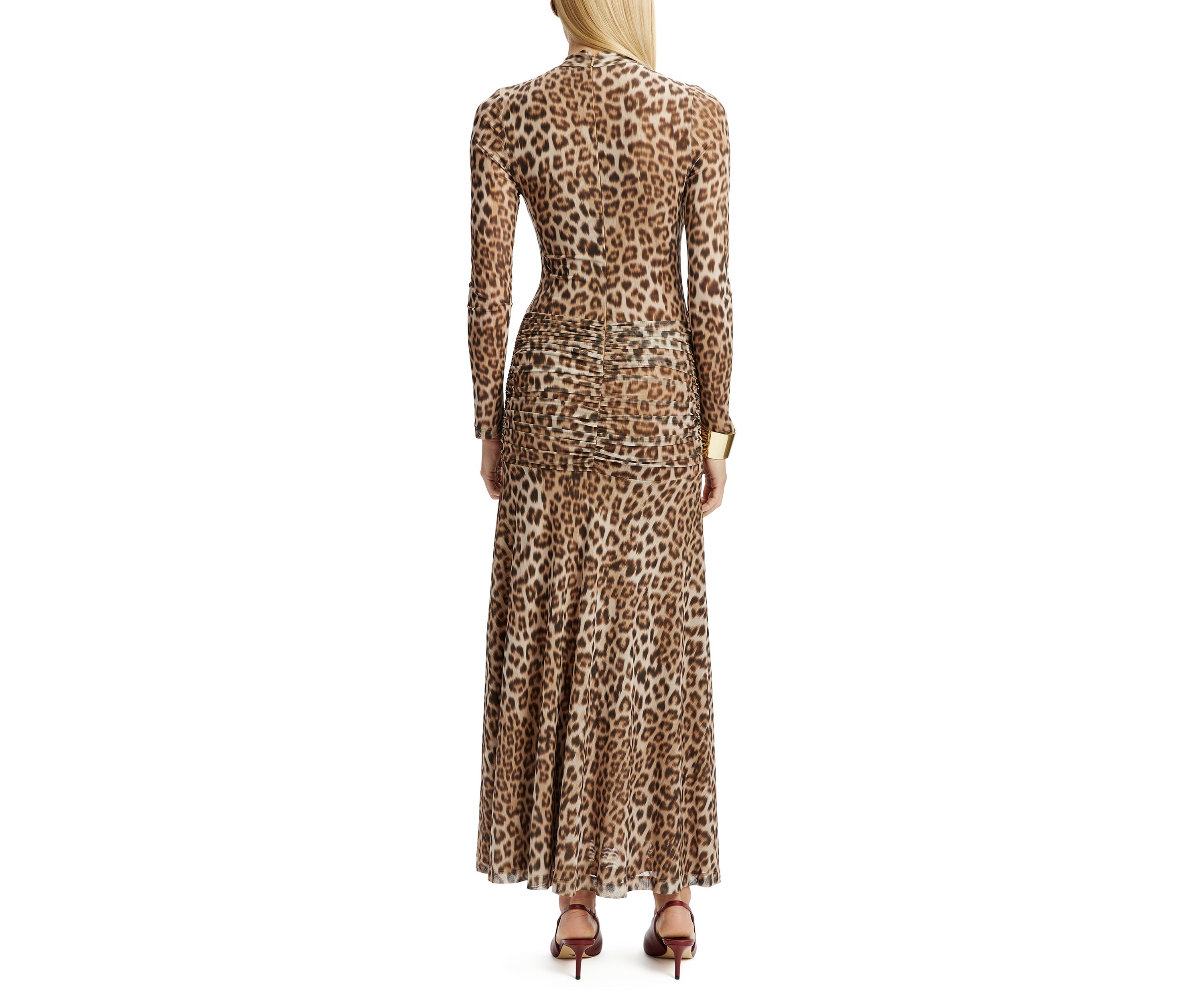 Womens Lea Printed Mesh Midi Dress 