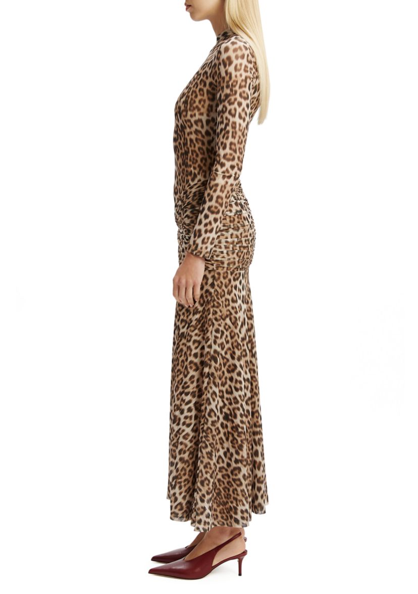 Womens Lea Printed Mesh Midi Dress 
