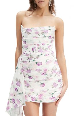 bardot caroline corset dress Women's White Midi Dress, Puff a curve new neutral Color:Navy Blue-2 Bardot brand