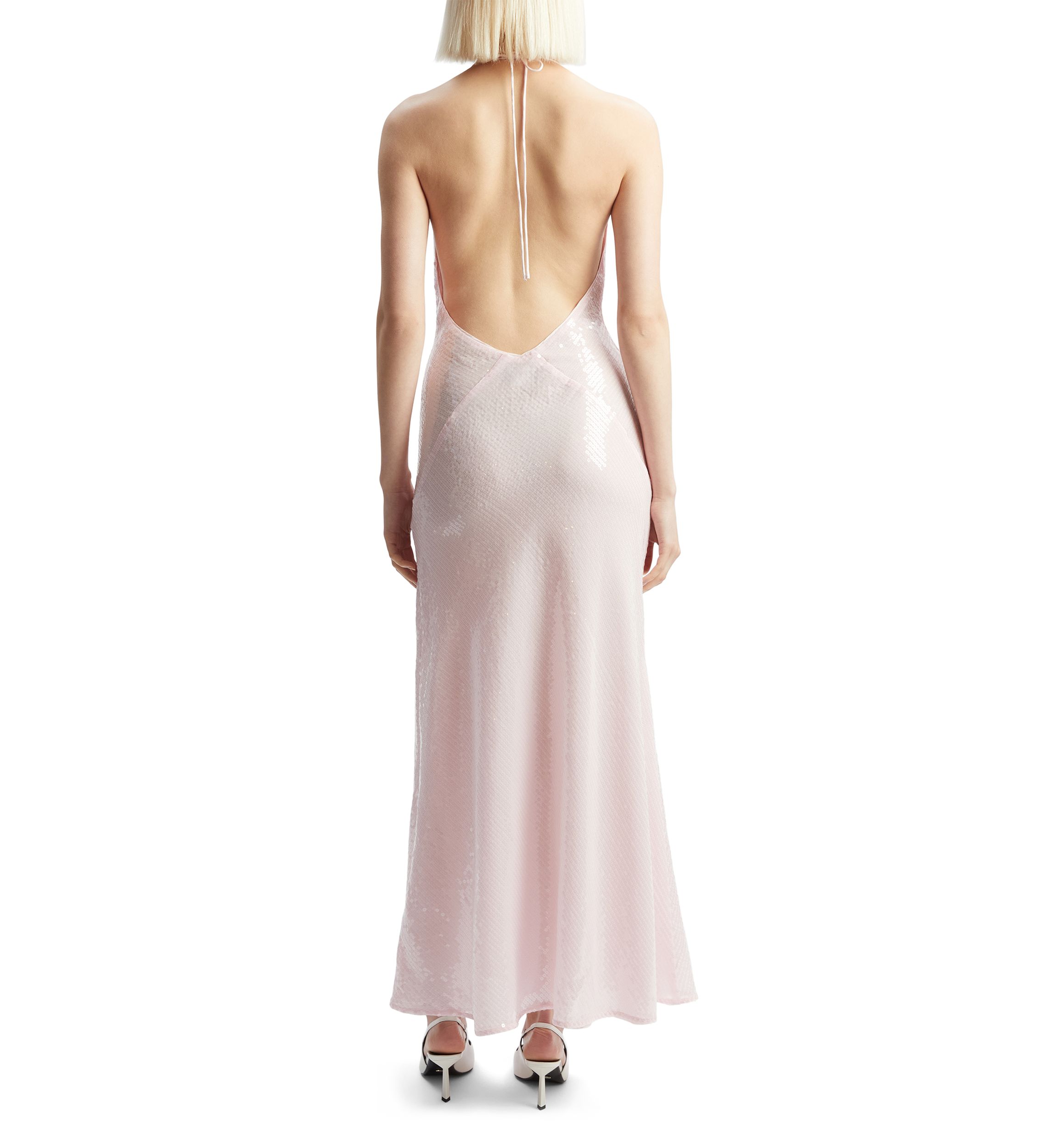 Womens Aradia Sequin Halter Dress