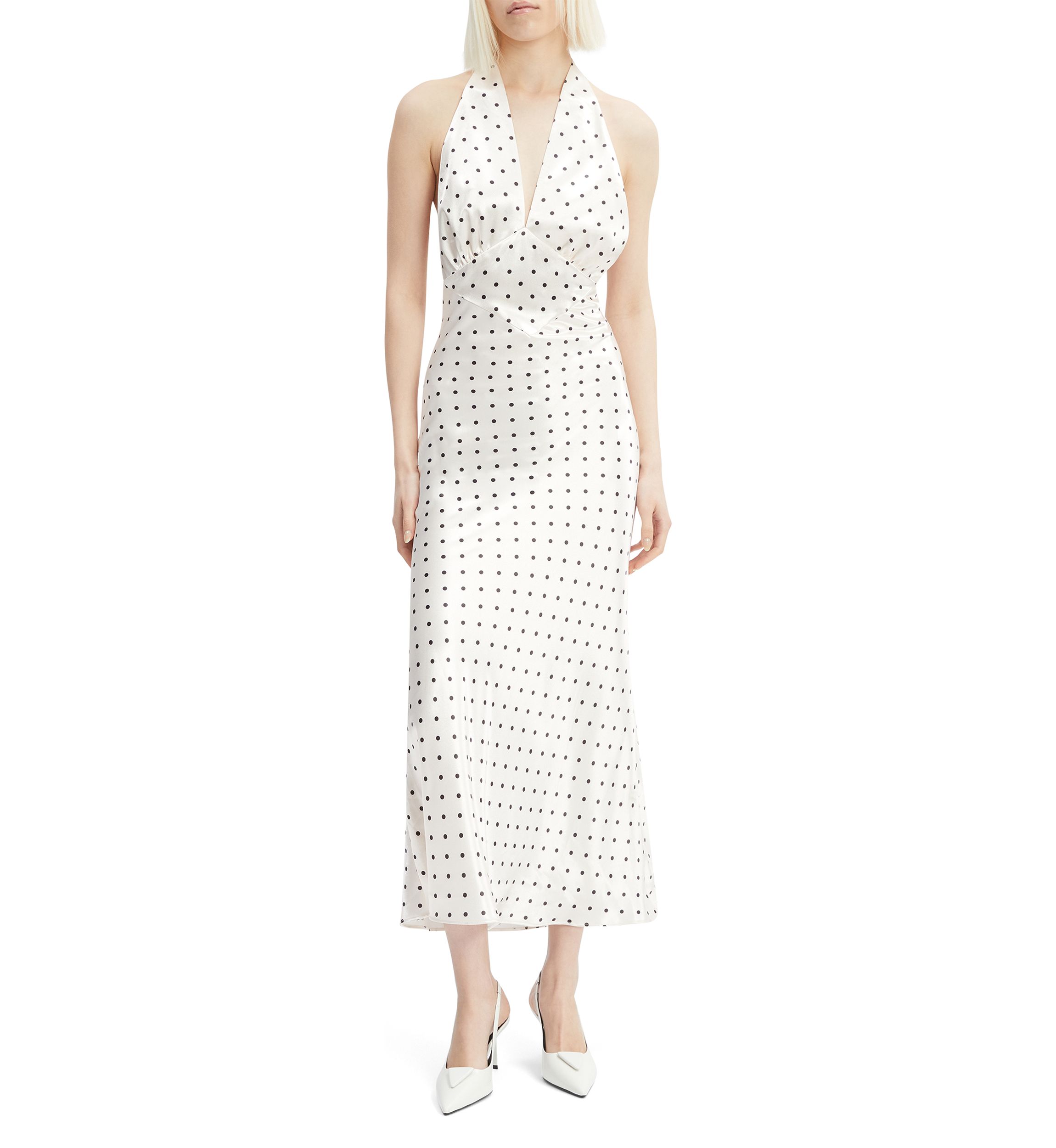 Womens Citron Polka Dot Midi Dress