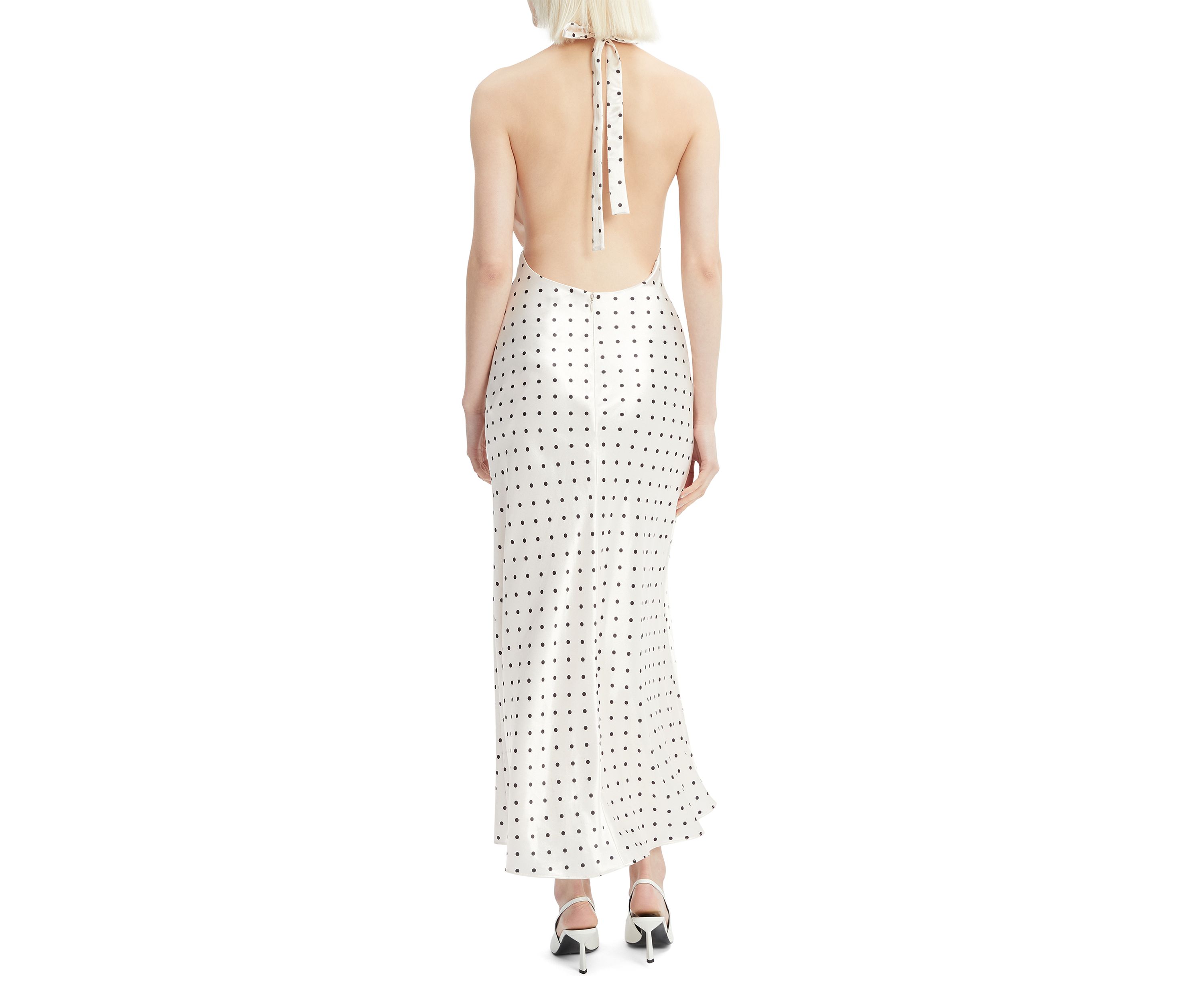 Womens Citron Polka Dot Midi Dress