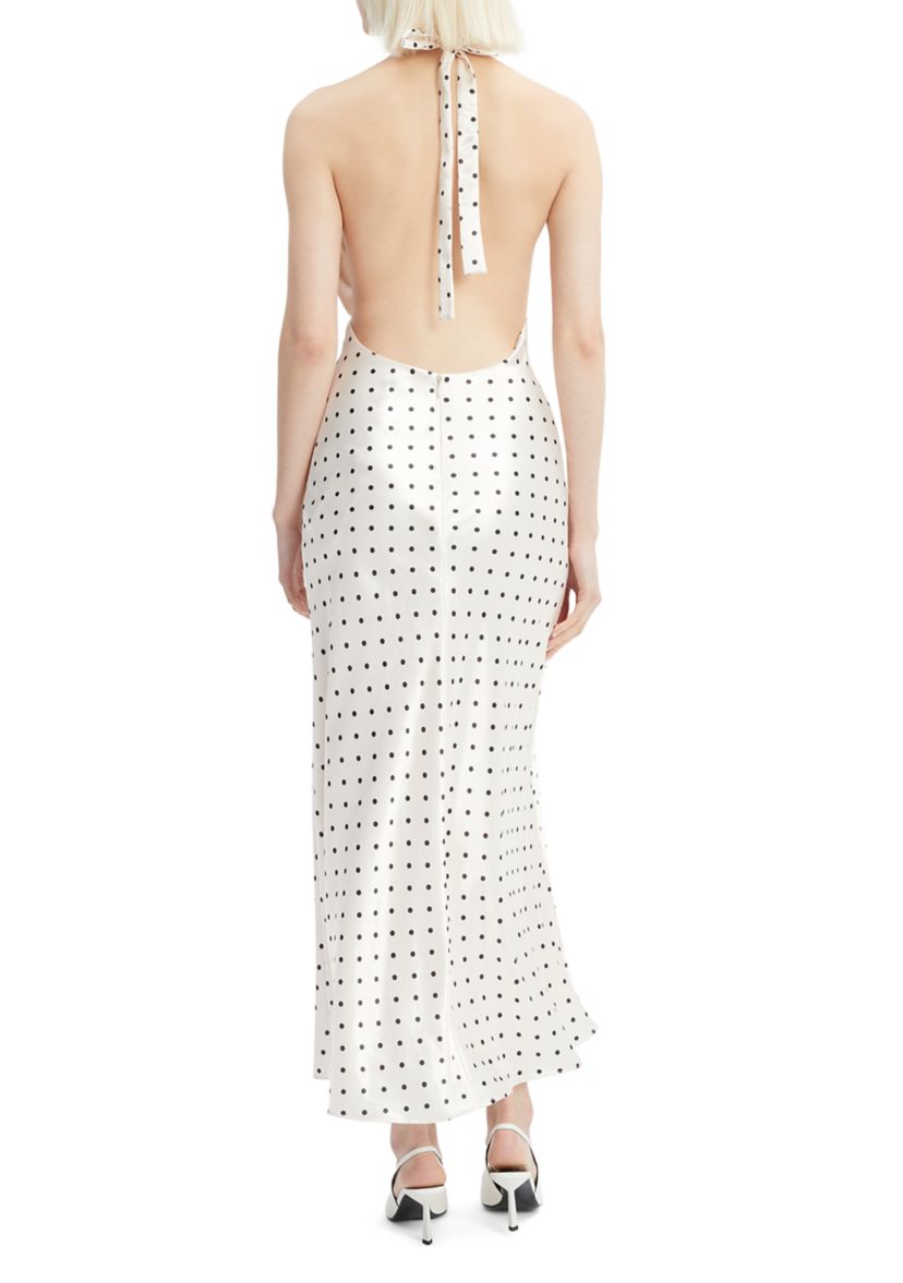 Womens Citron Polka Dot Midi Dress