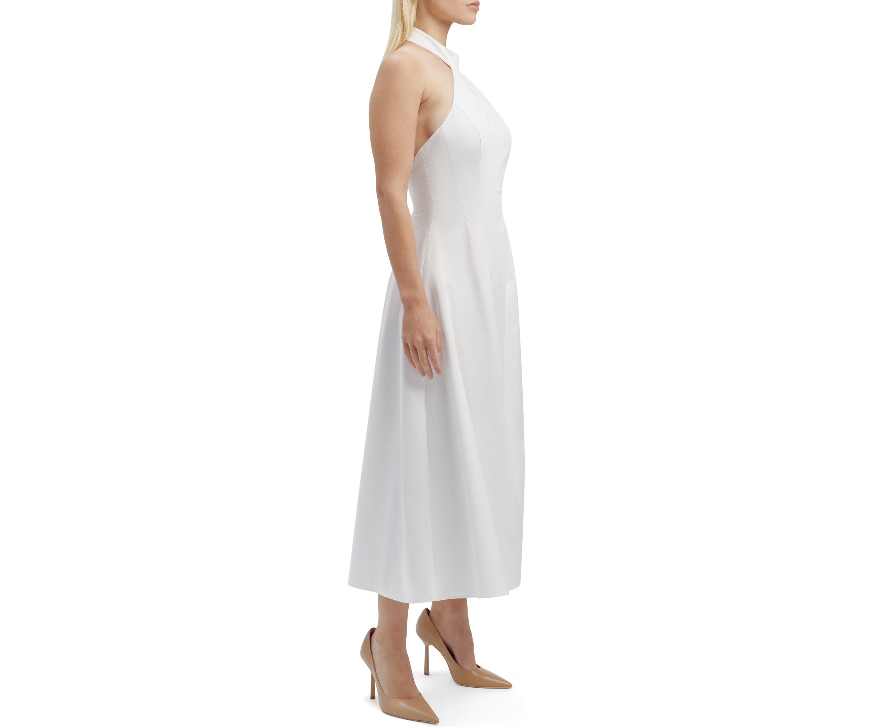 Womens Genevieve Poplin Midi Dress