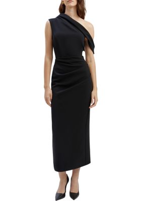Bardot Women's Maeve Asymmetric Midi Dress, Black, 2