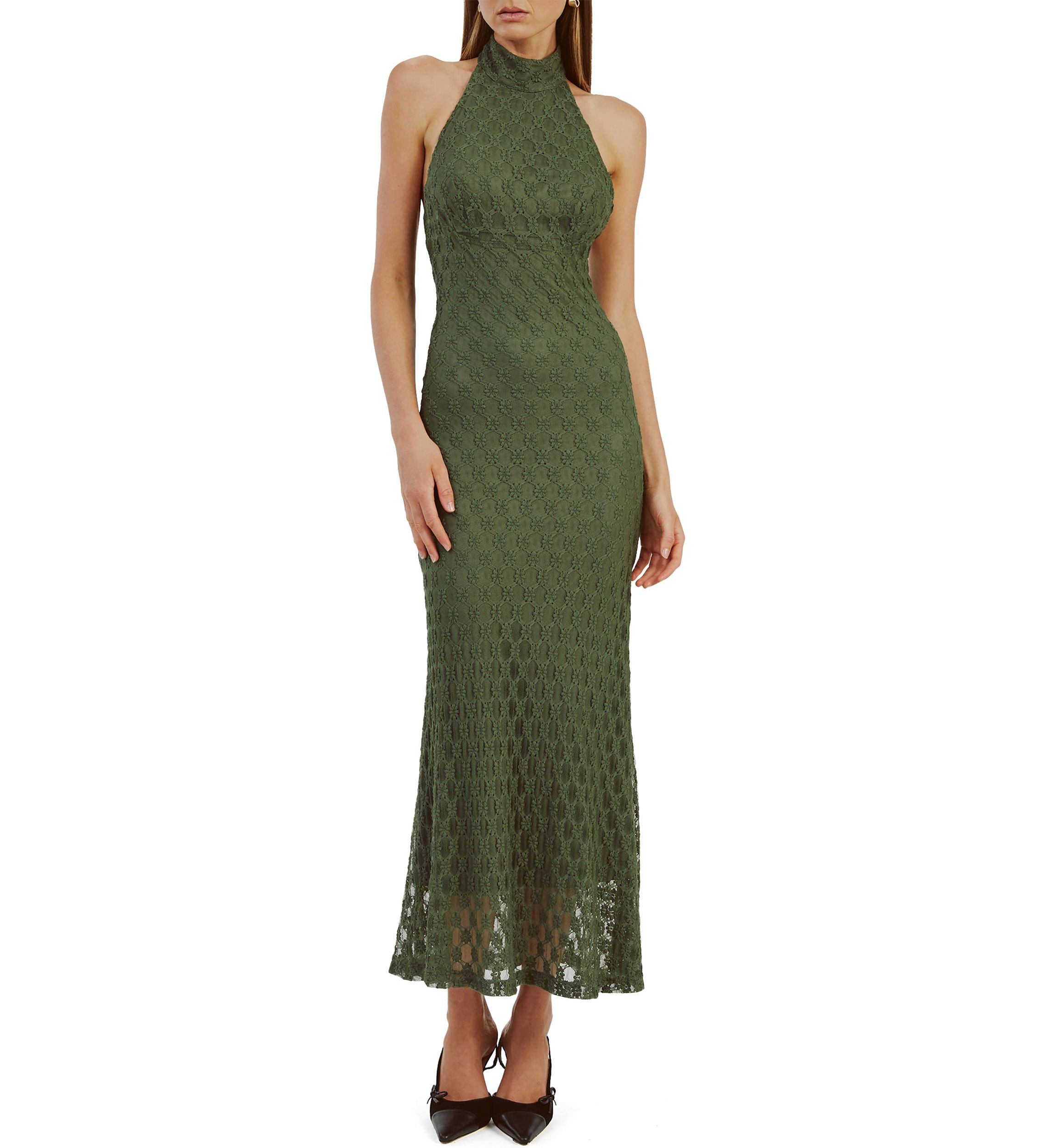 Womens Ola Lace Midi Dress