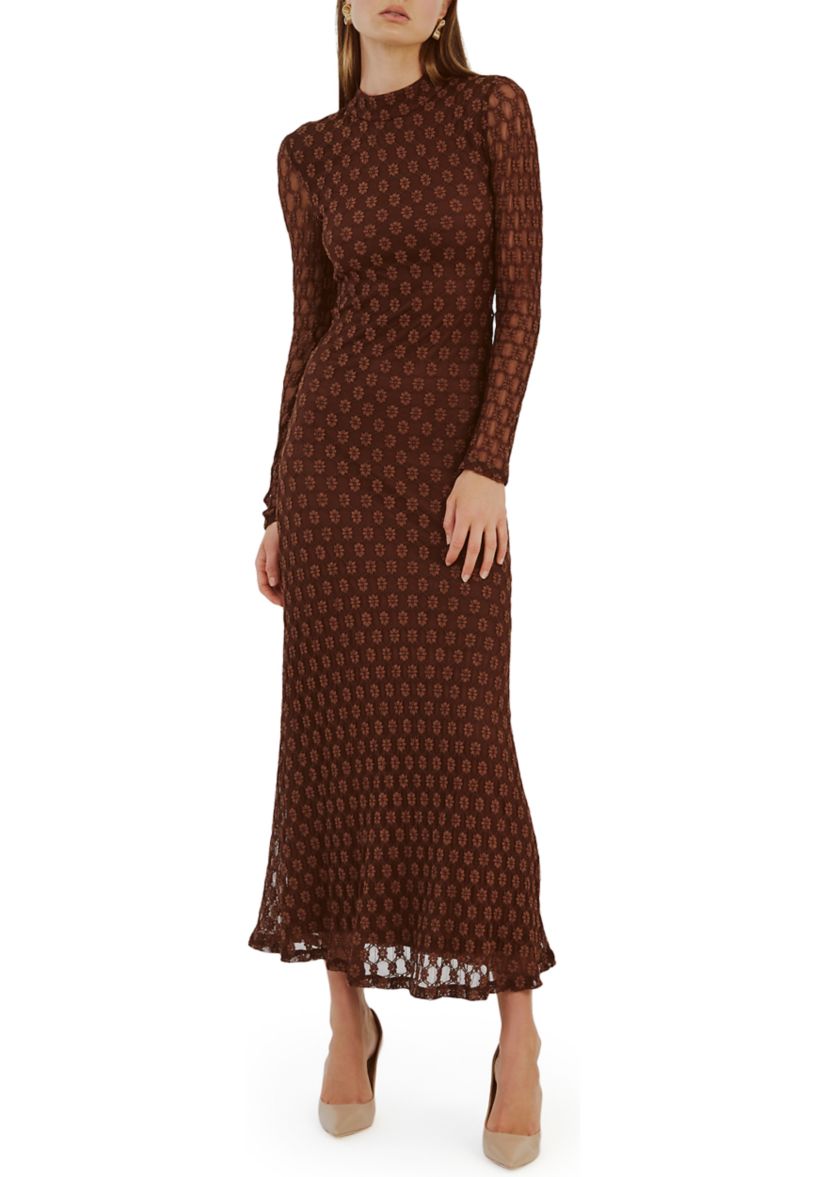 Womens Ola Long Sleeve Midi Dress