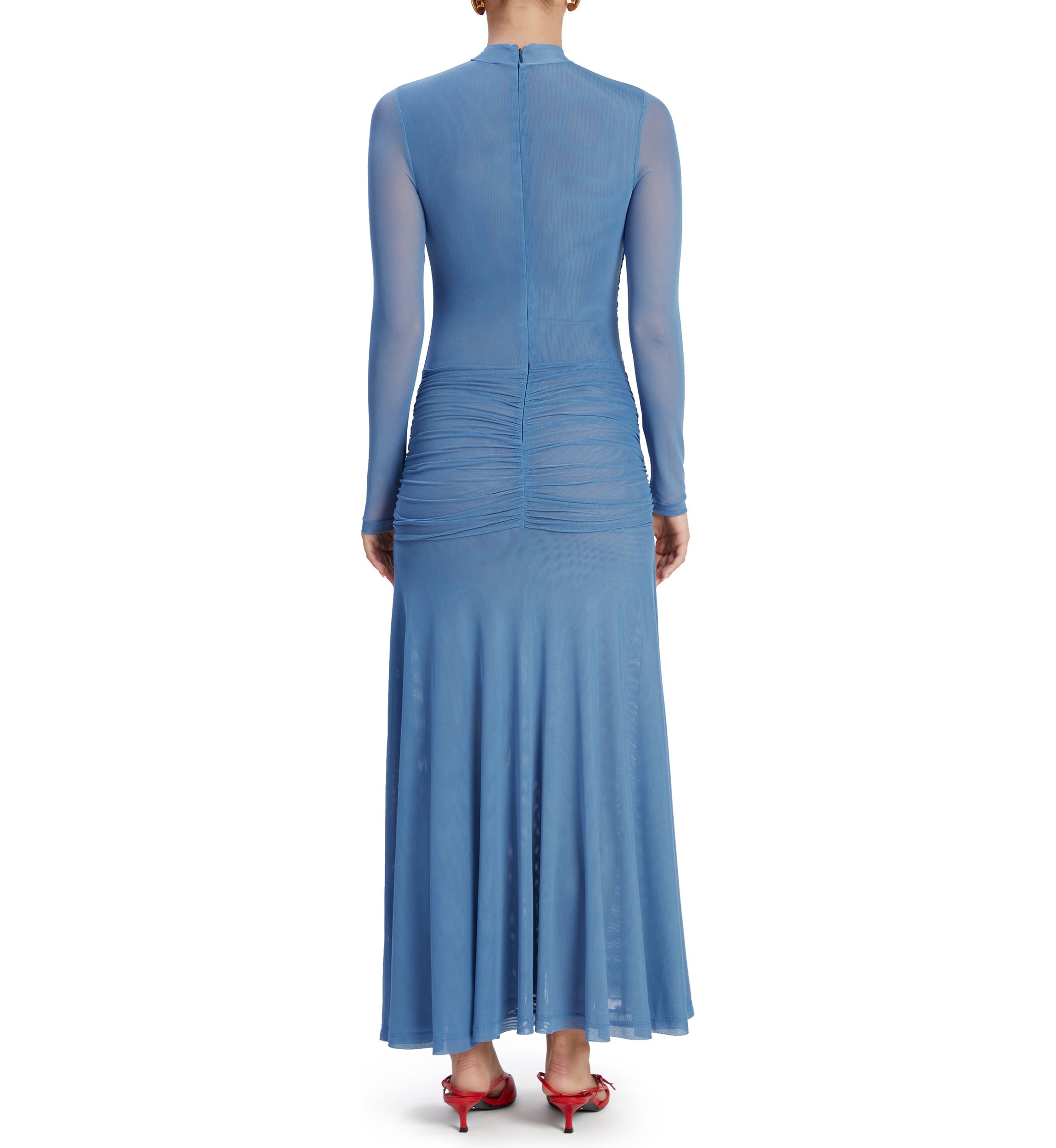 Womens Liyana Ruched Mesh Dress