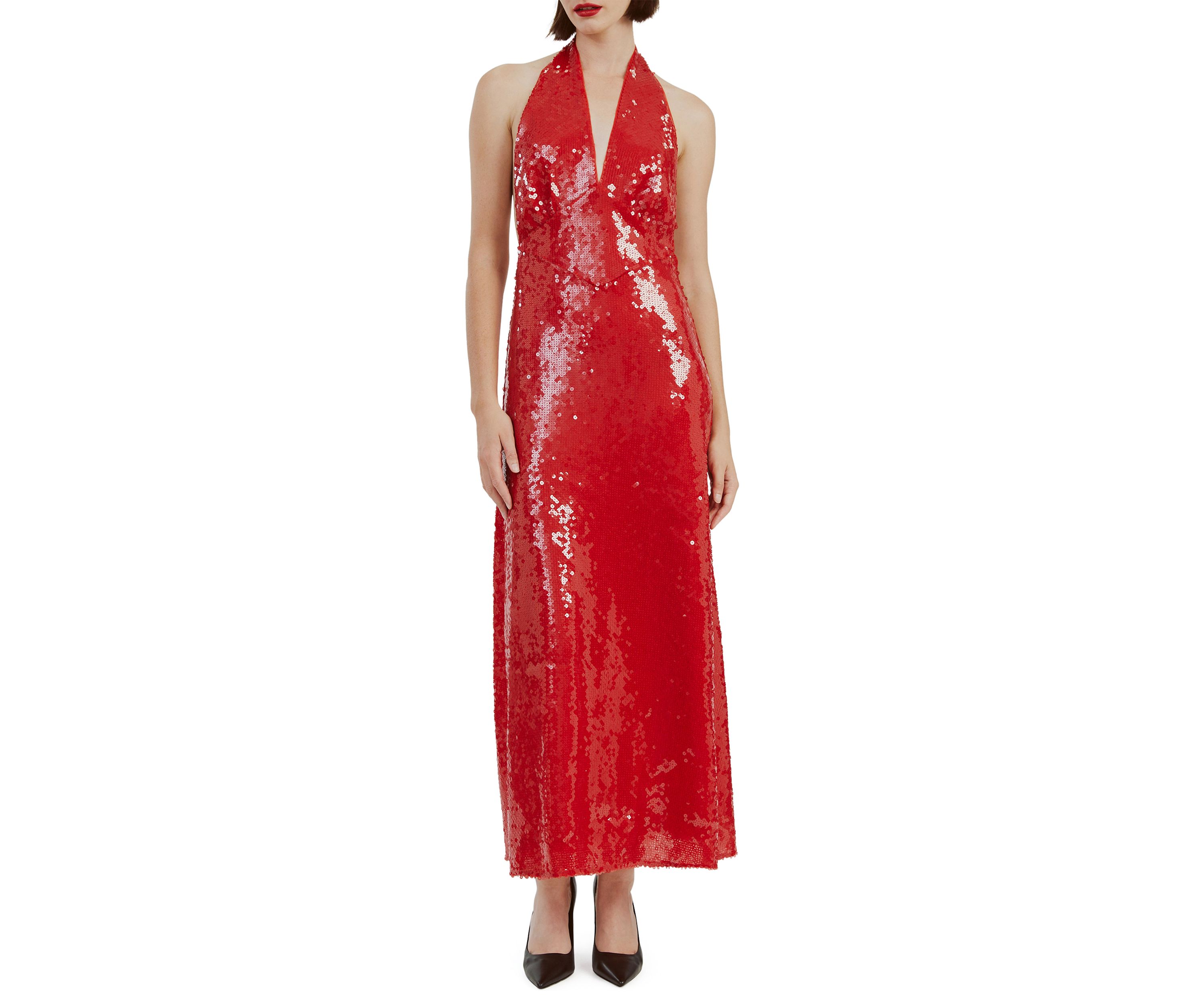 Womens Freja Sequin Midi Dress