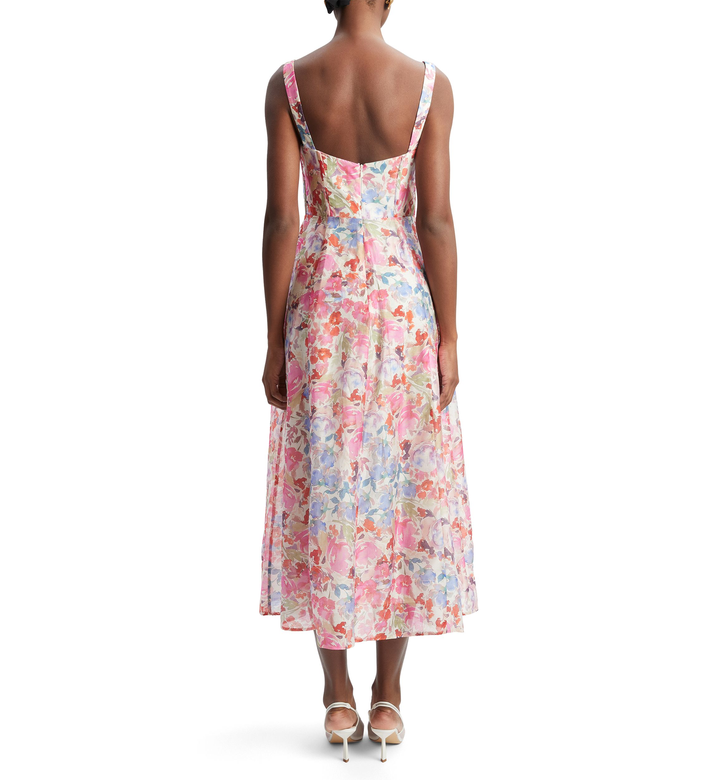 Womens Lilah Corset Midi Dress