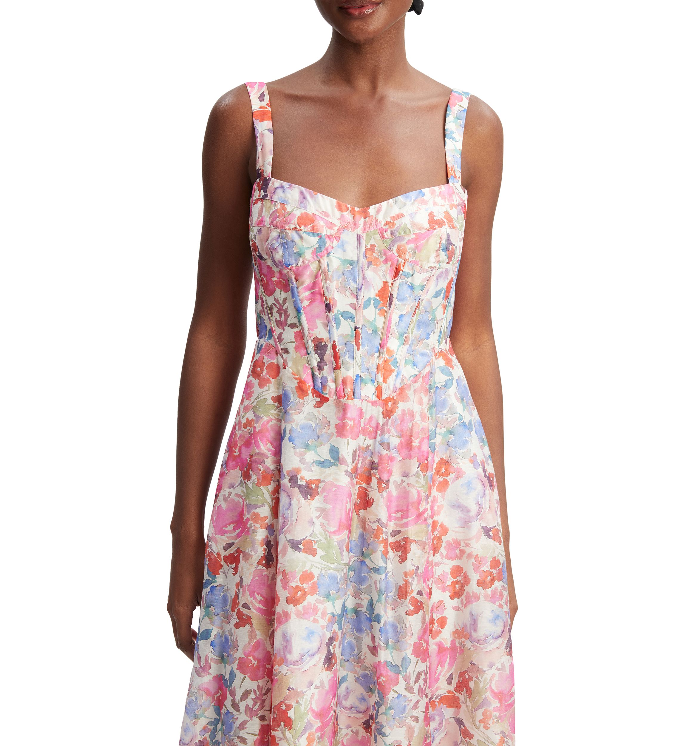 Womens Lilah Corset Midi Dress