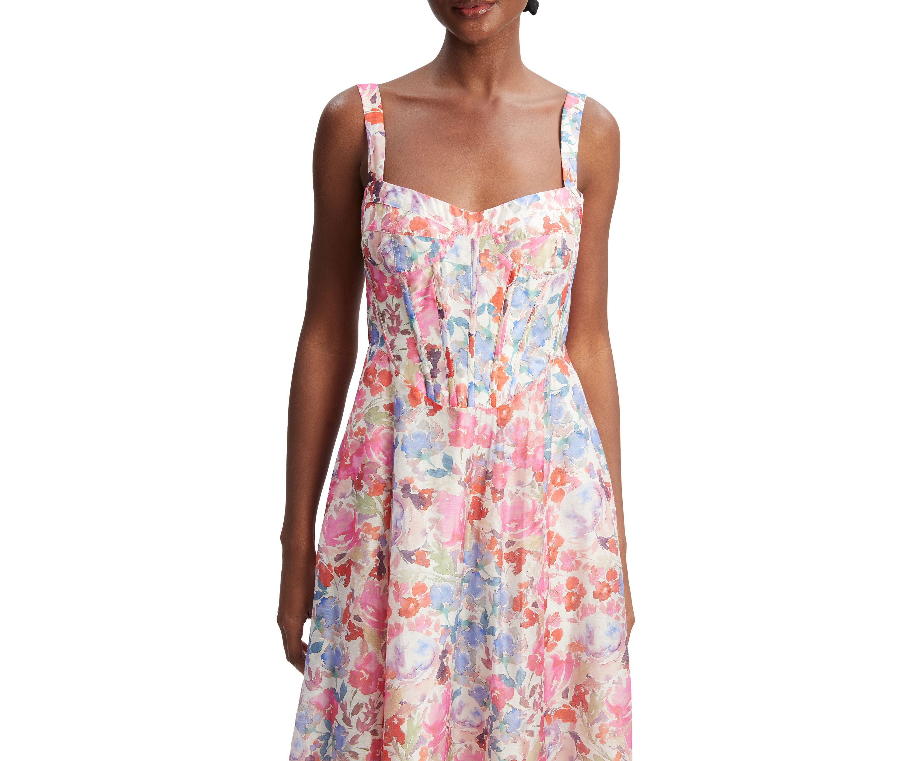 Womens Lilah Corset Midi Dress