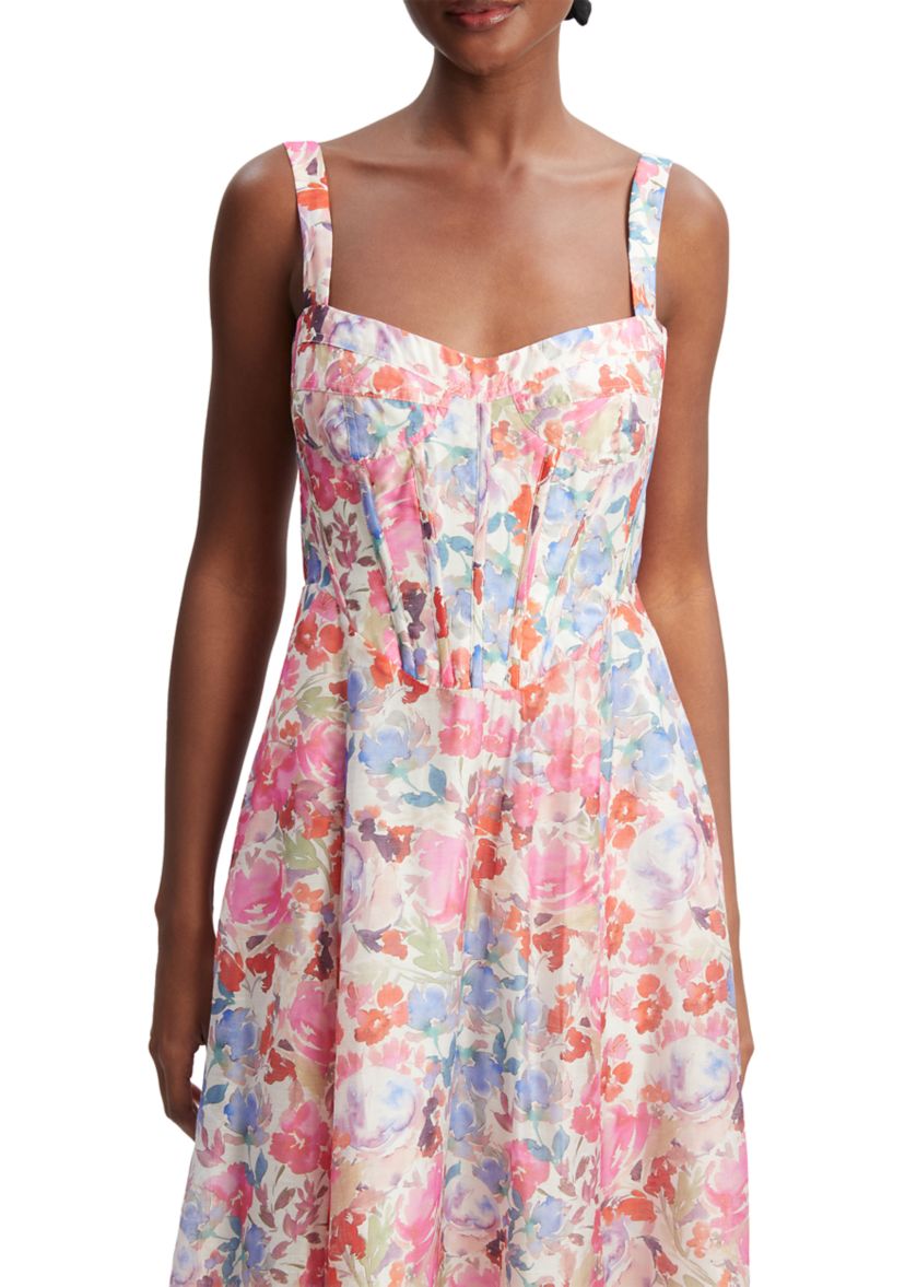 Womens Lilah Corset Midi Dress