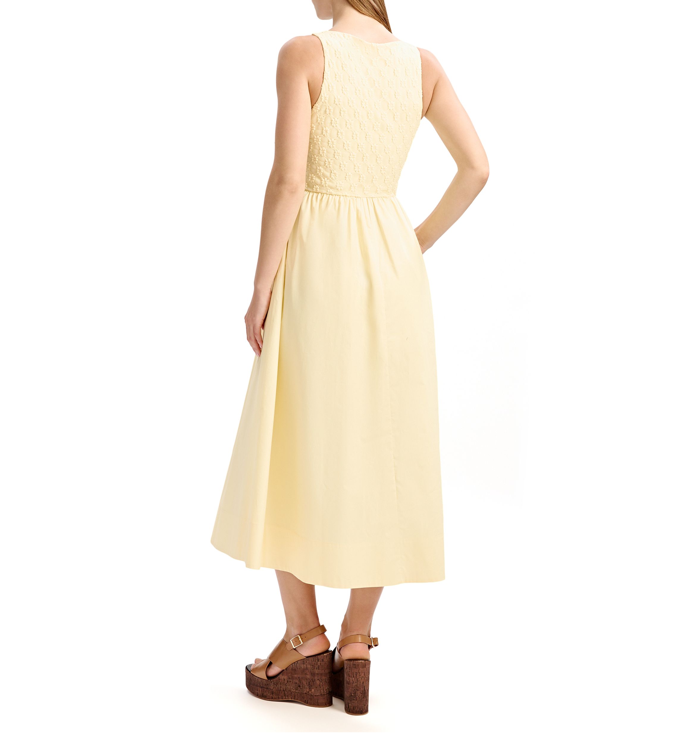Womens Bryony Lace Poplin Midi Dress 