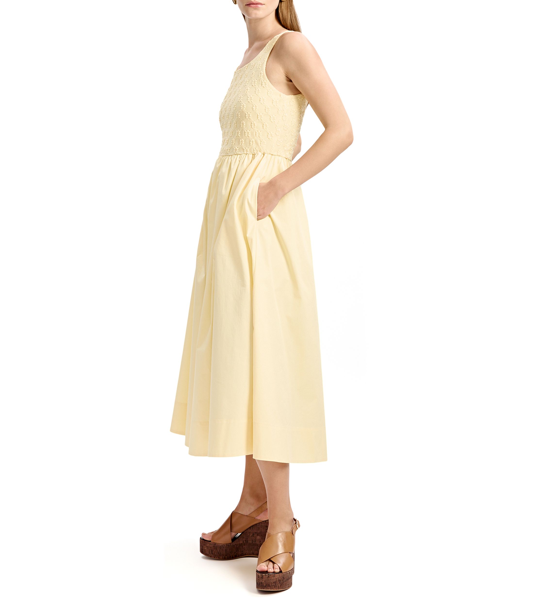 Womens Bryony Lace Poplin Midi Dress 