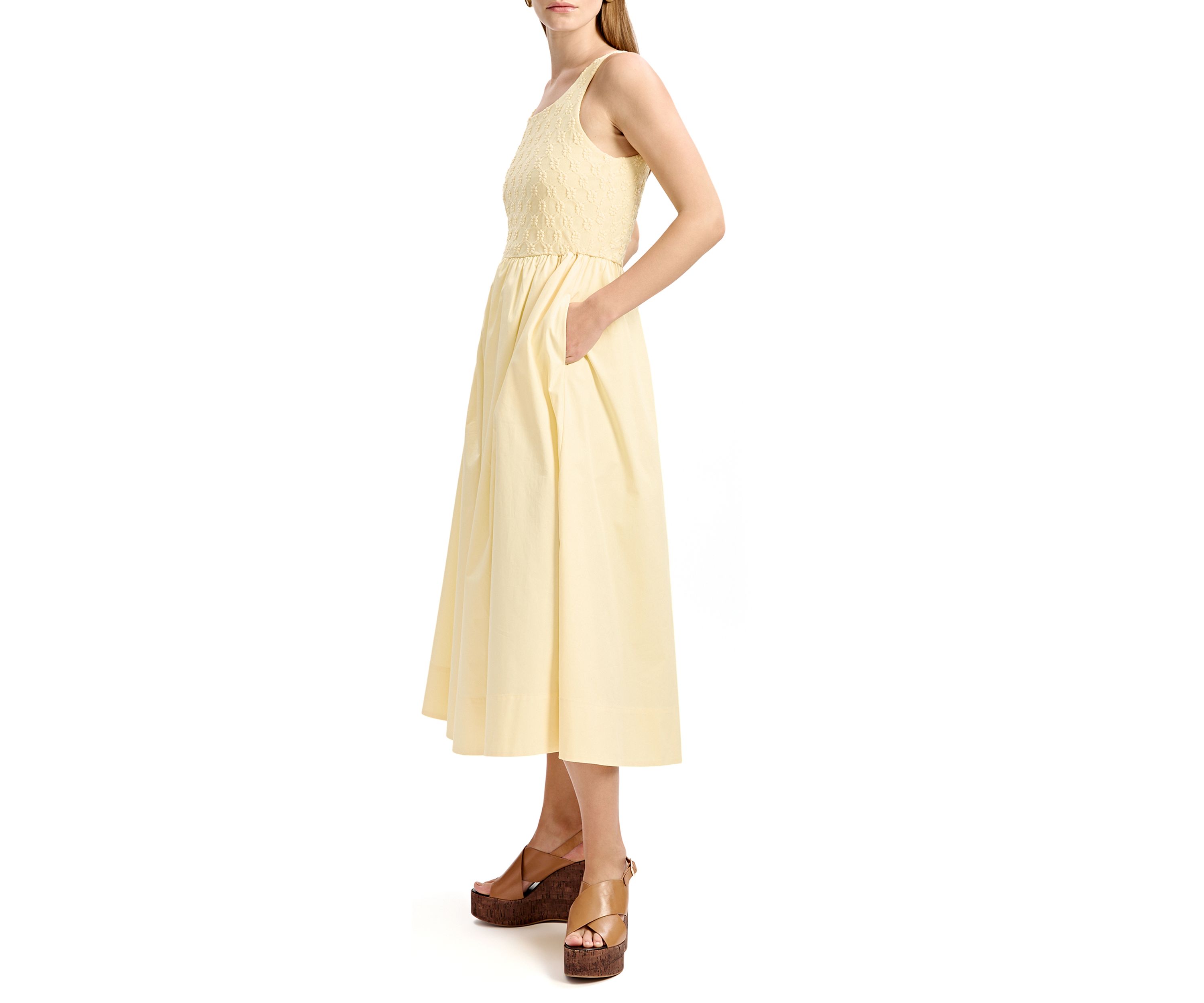 Womens Bryony Lace Poplin Midi Dress 