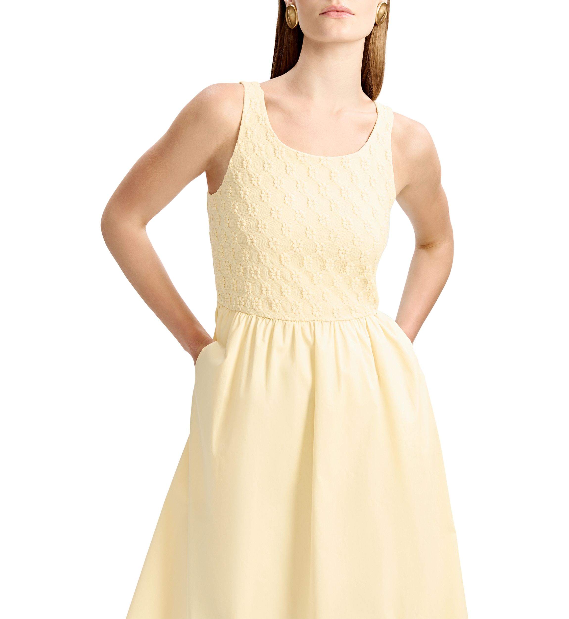 Womens Bryony Lace Poplin Midi Dress 