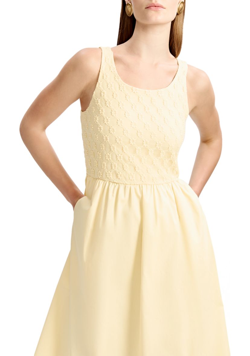 Womens Bryony Lace Poplin Midi Dress 