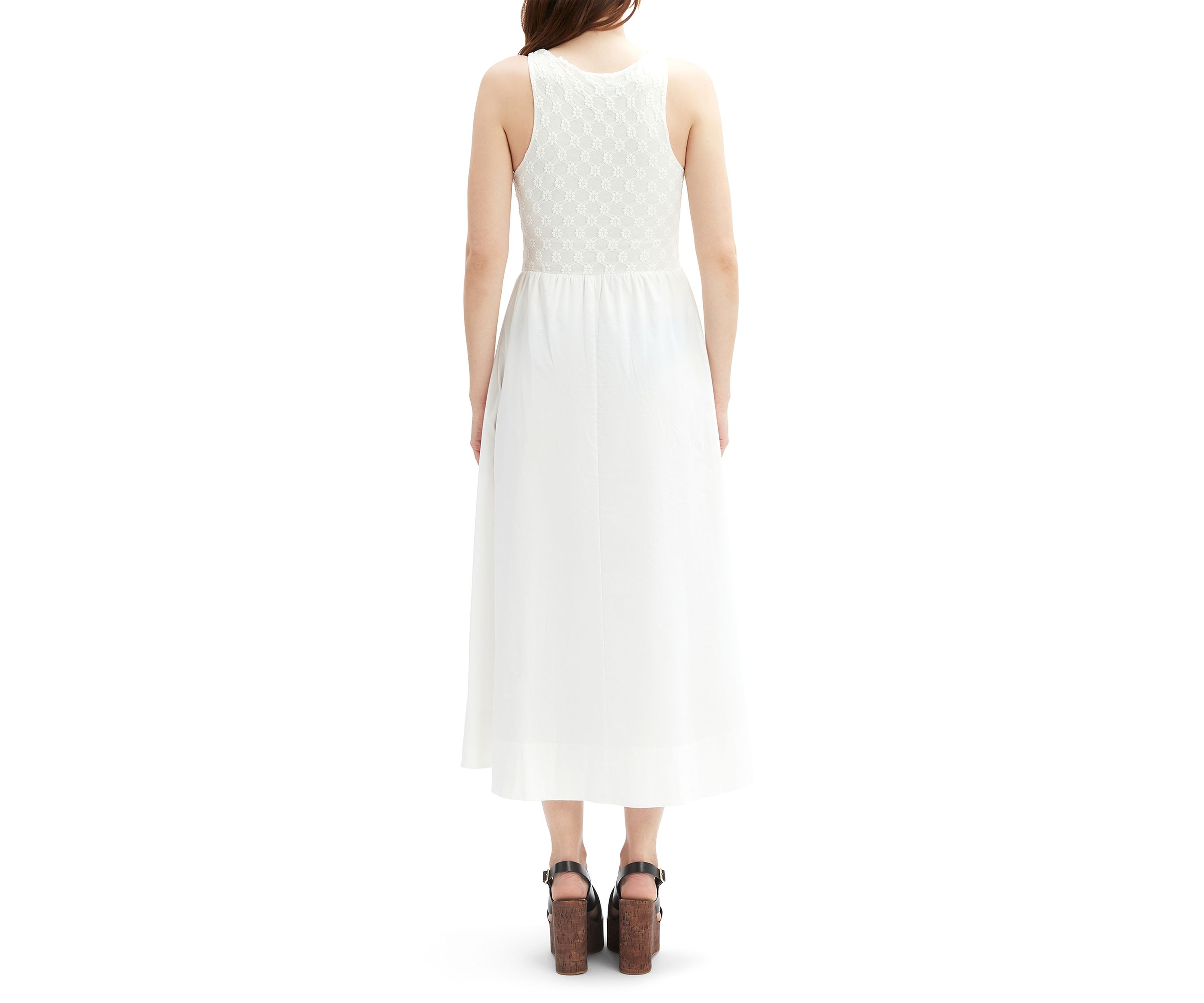 Womens Bryony Lace Poplin Midi Dress