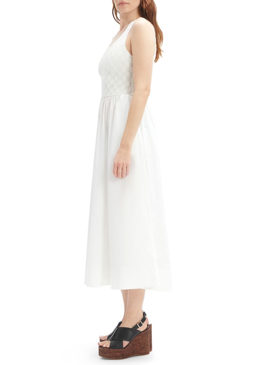 Womens Bryony Lace Poplin Midi Dress
