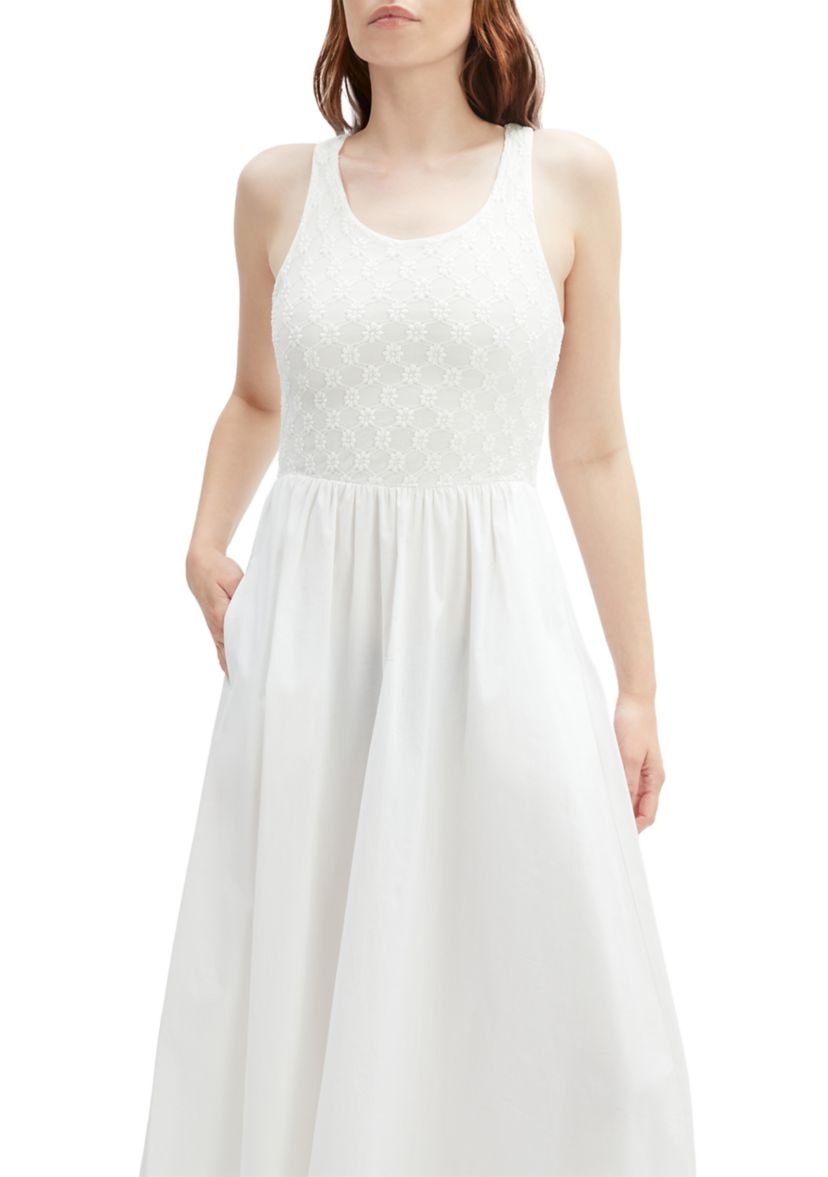 Womens Bryony Lace Poplin Midi Dress