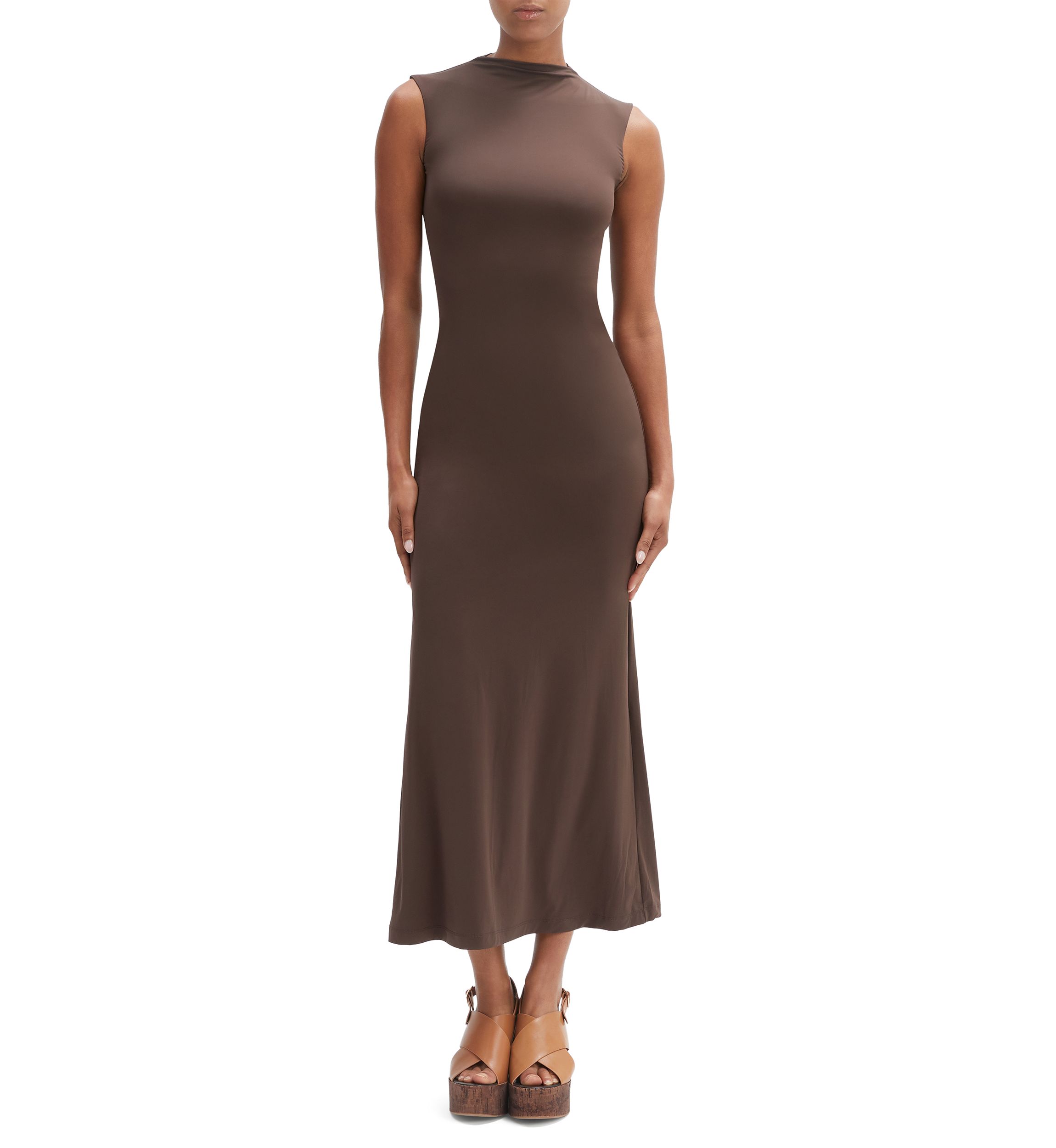 Womens Veneda Mock Neck Maxi Dress