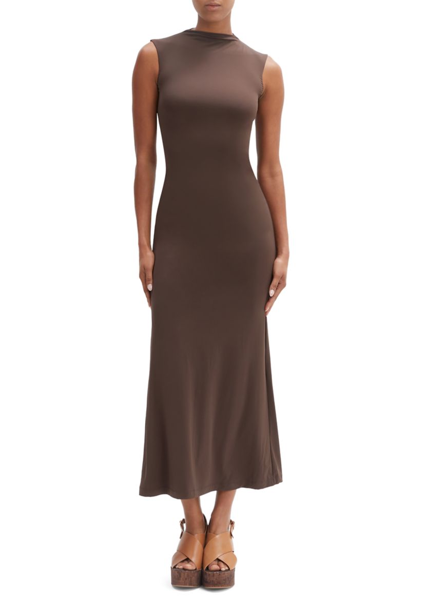Womens Veneda Mock Neck Maxi Dress