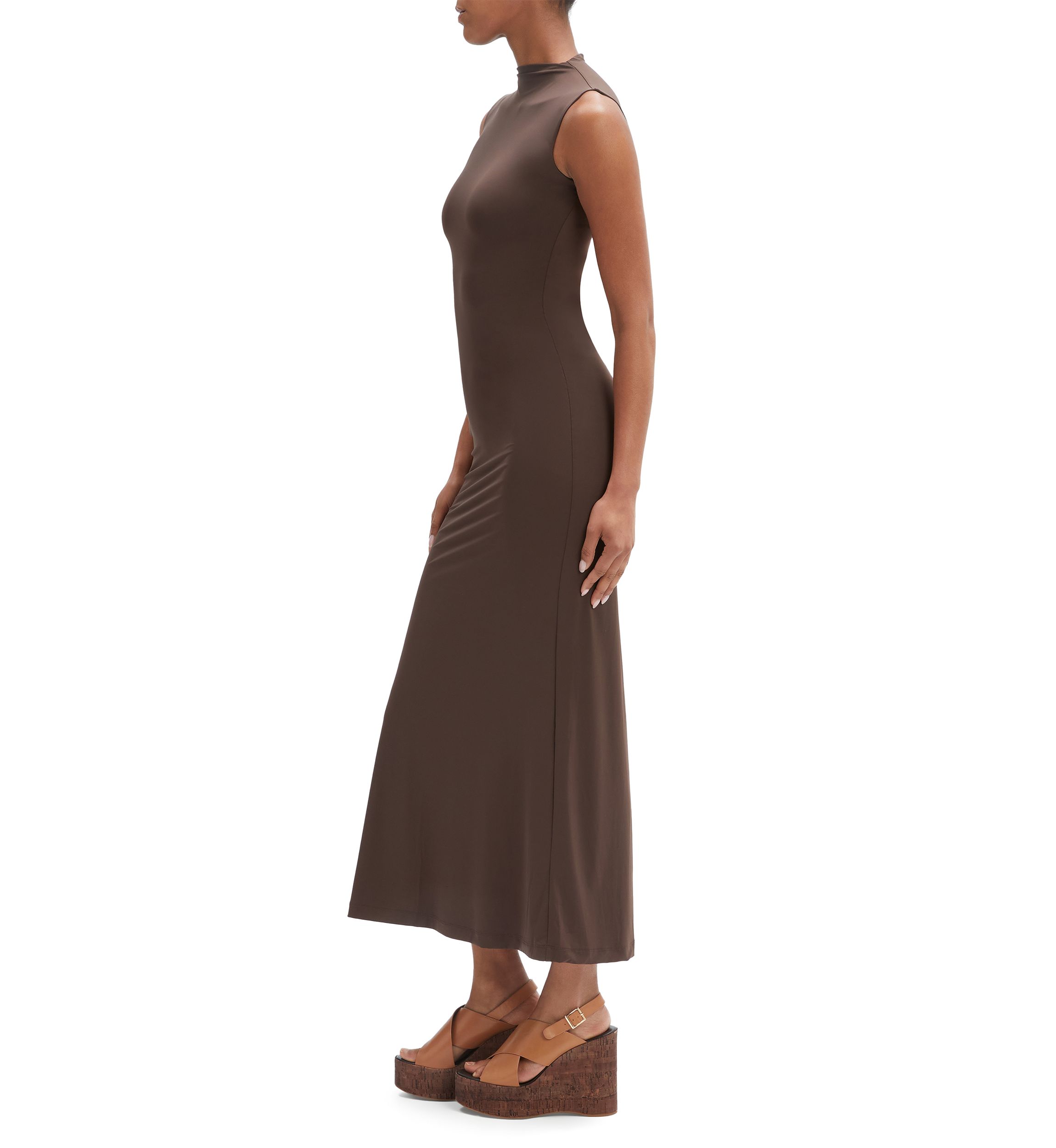 Womens Veneda Mock Neck Maxi Dress