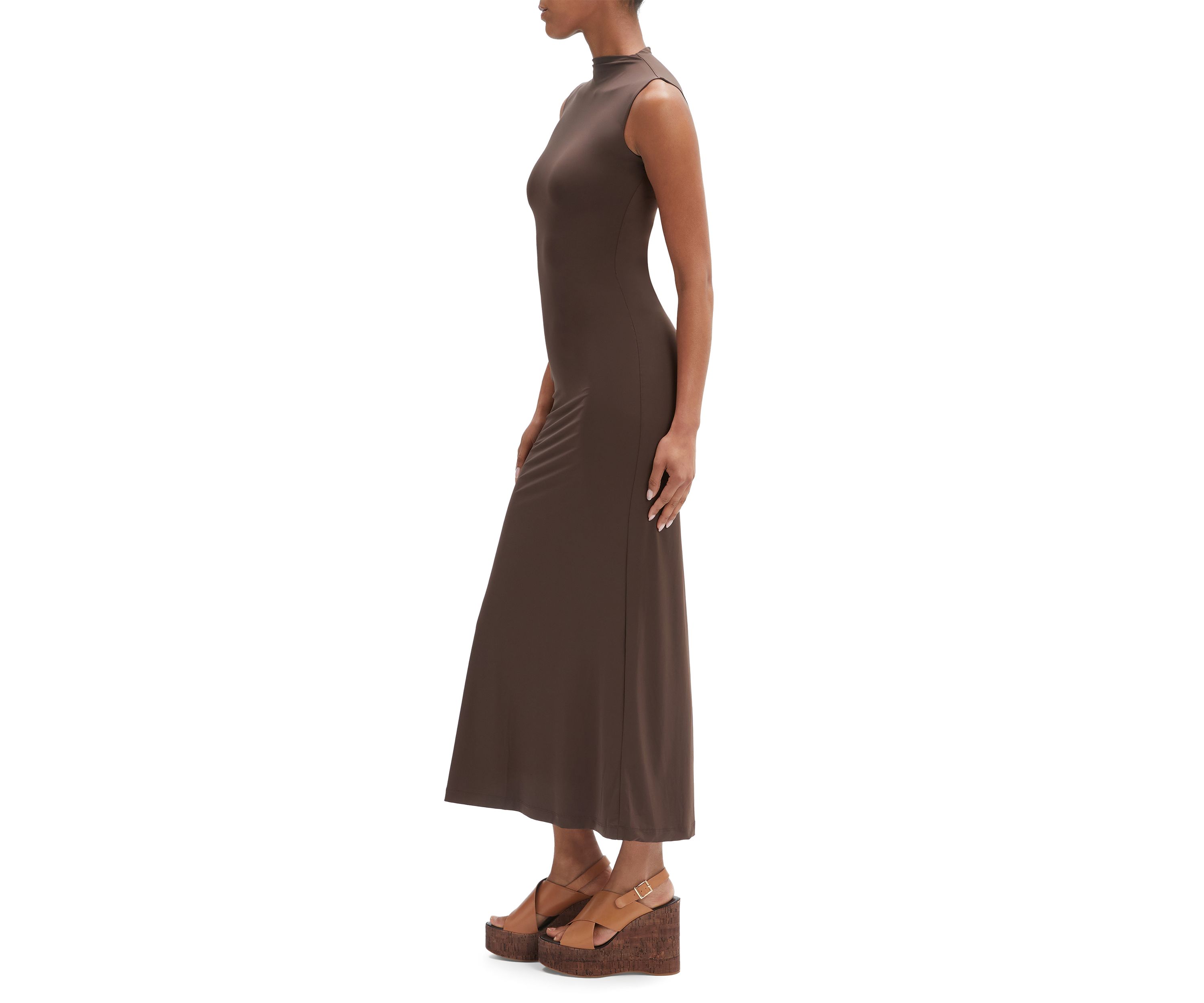 Womens Veneda Mock Neck Maxi Dress