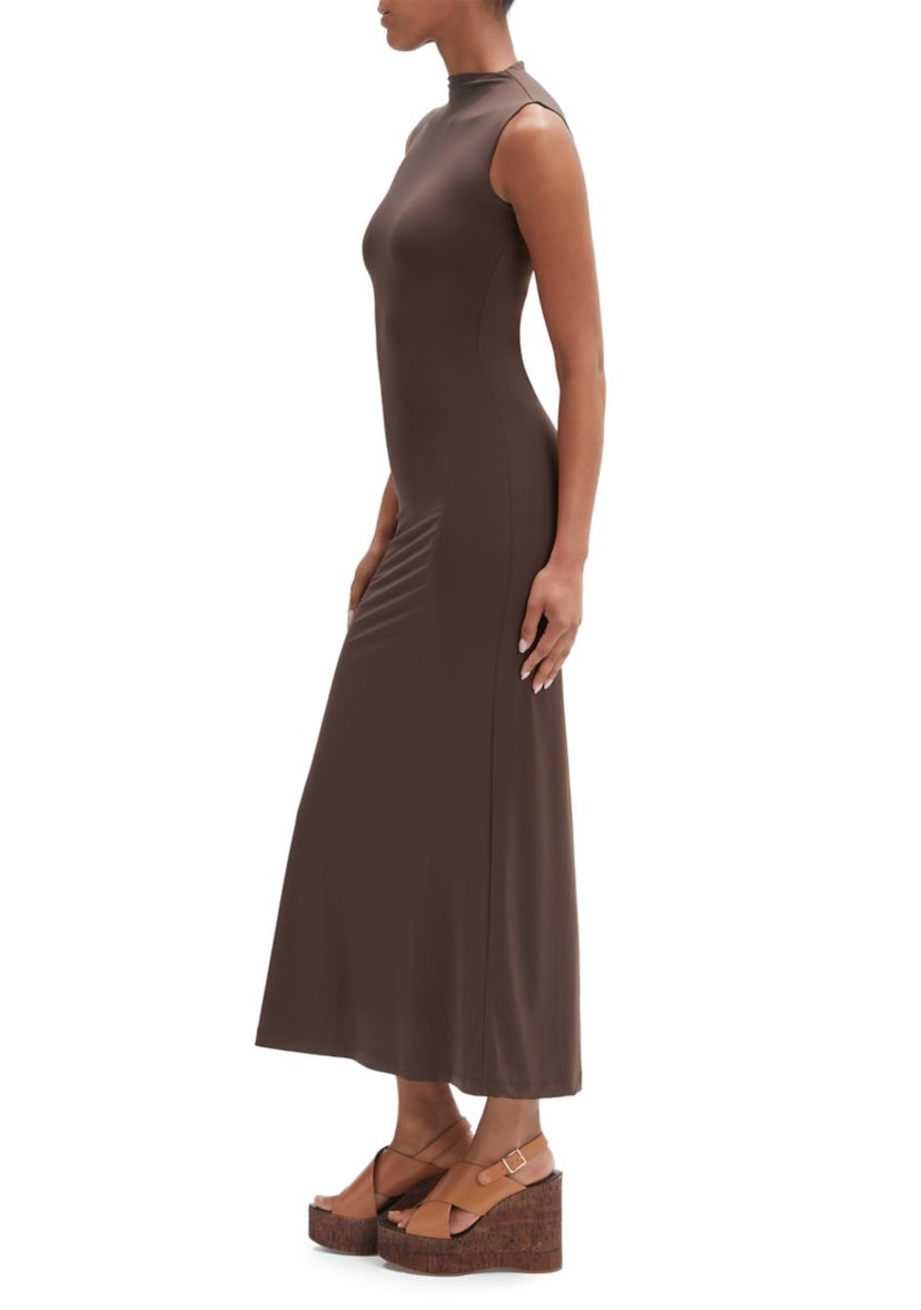 Womens Veneda Mock Neck Maxi Dress