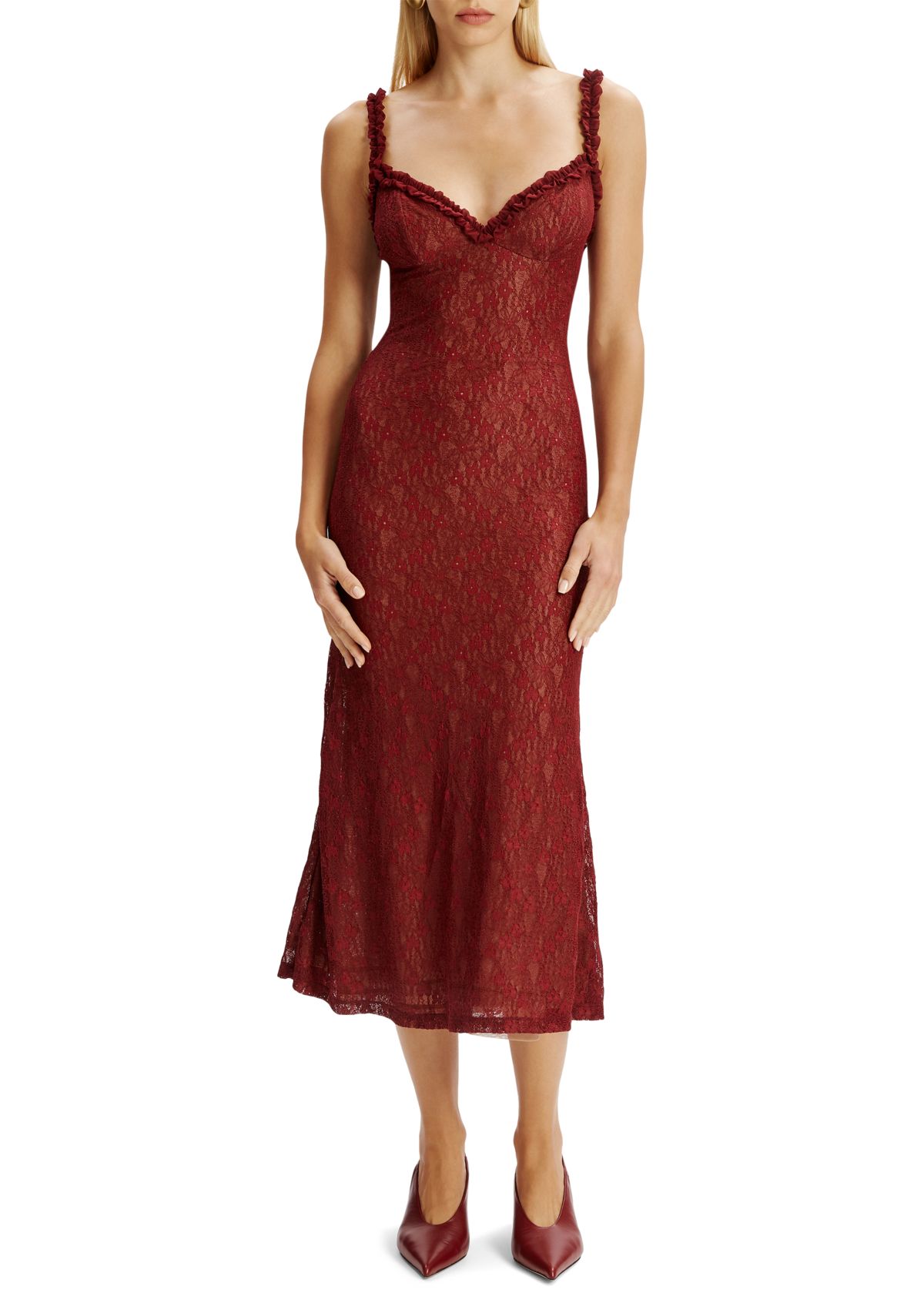 Alegra Stretch Lace Midi Dress