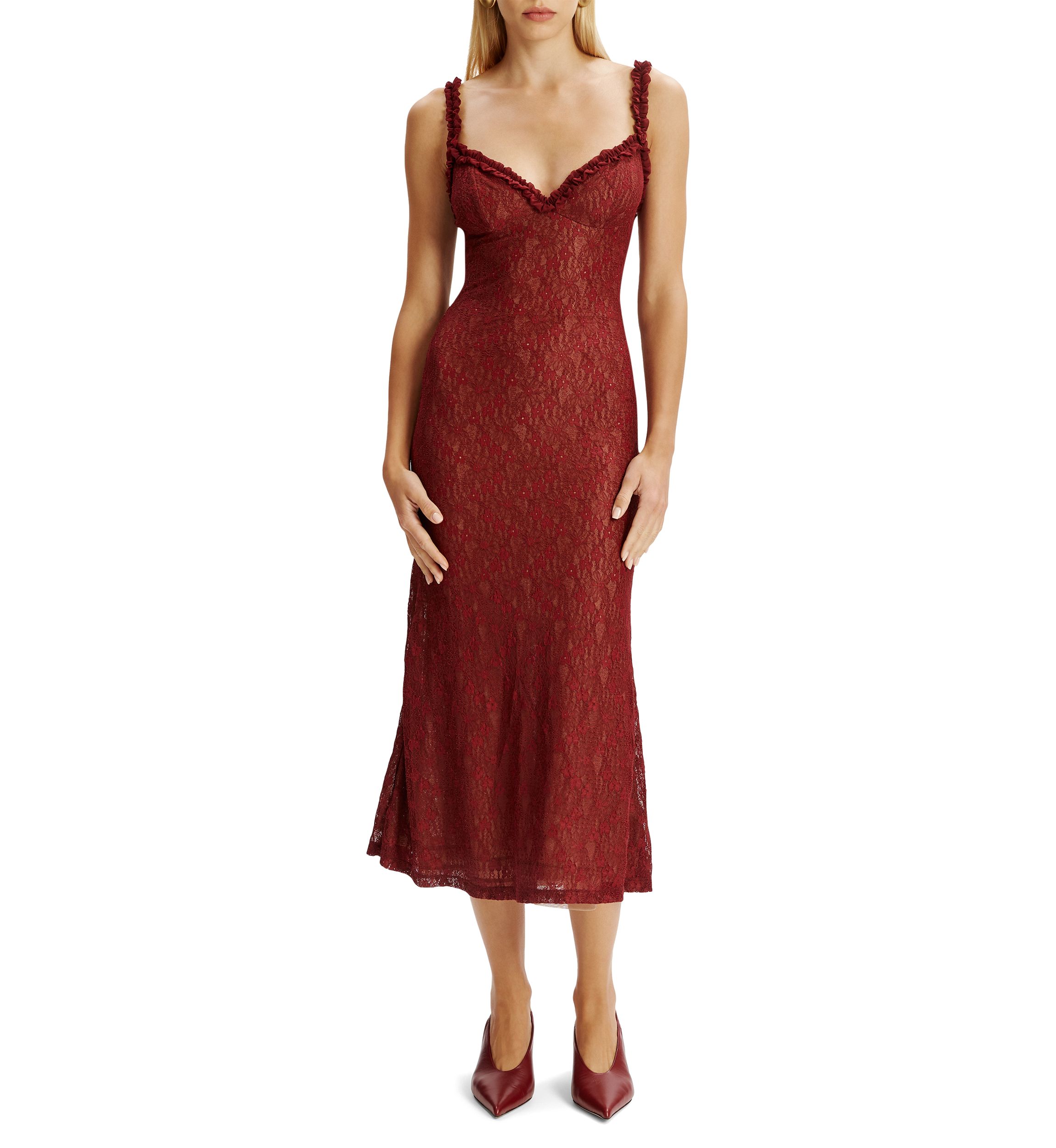 Bardot Alegra Stretch Lace Midi Dress | Belk